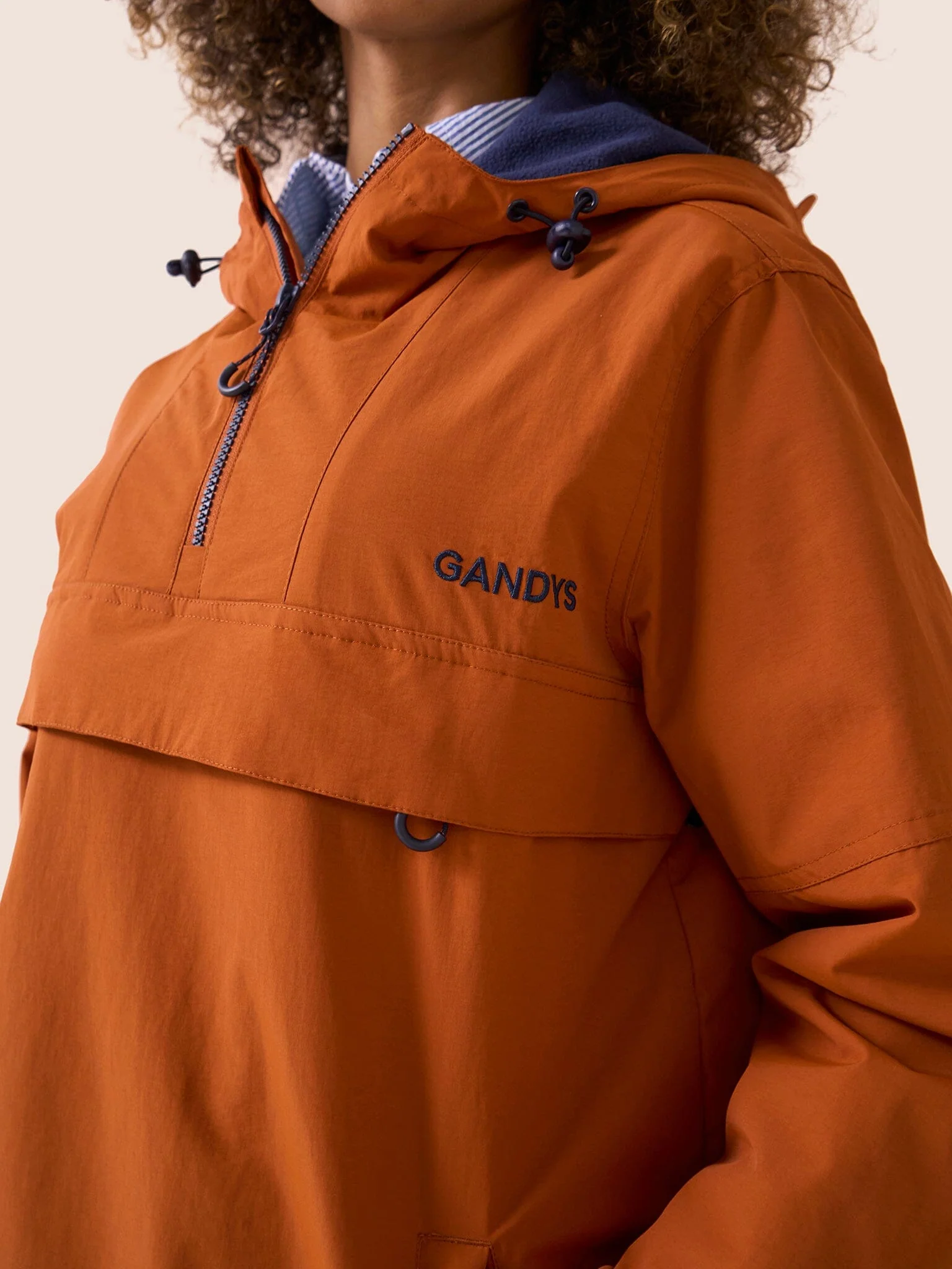 Alberta Water Resistant Overhead Jacket in Orange - Image 3