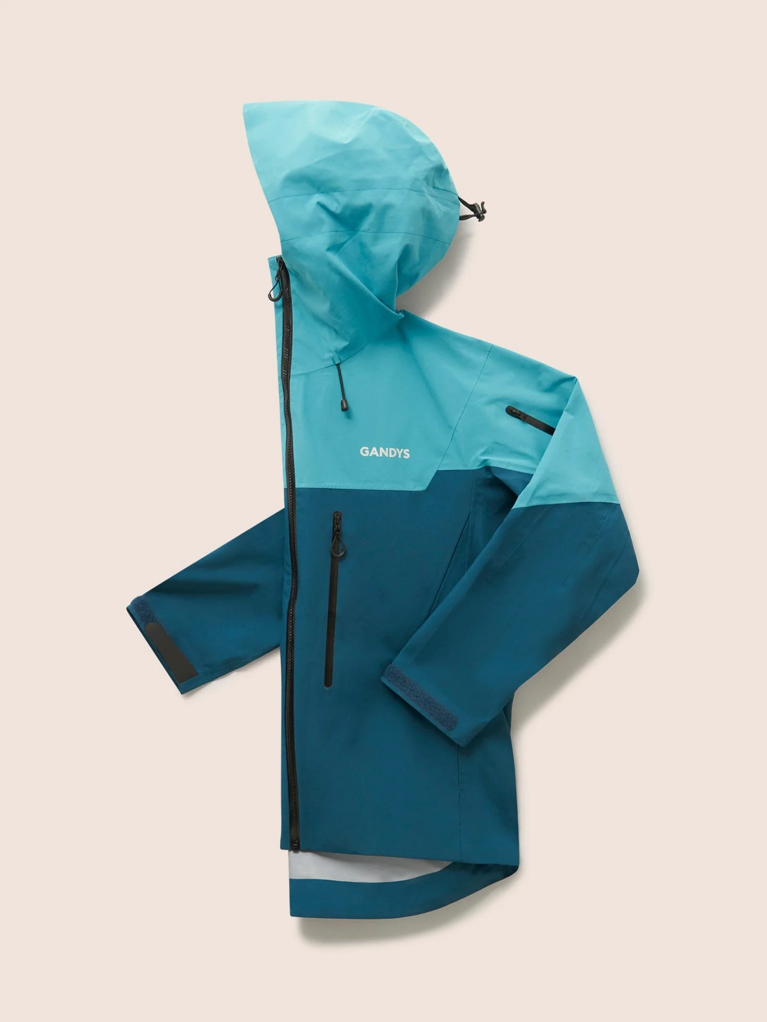 Argyle Waterproof Multi Pocket Jacket in Teal - Image 3