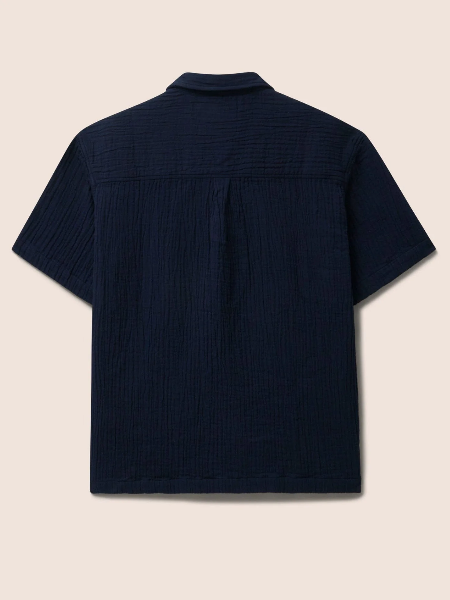 Baxter Cotton Shirt in Navy - Image 4
