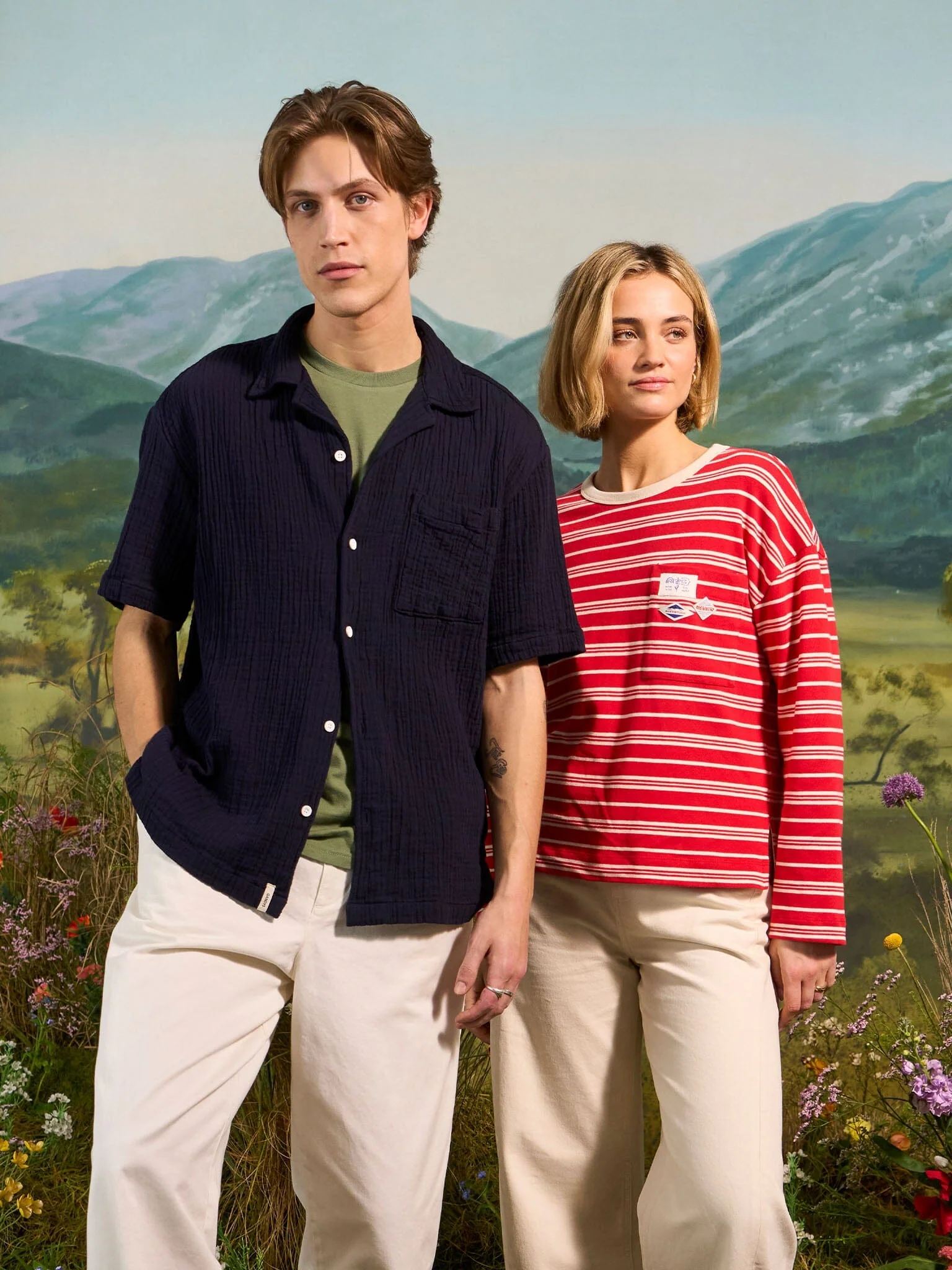 Baxter Cotton Shirt in Navy - Image 5