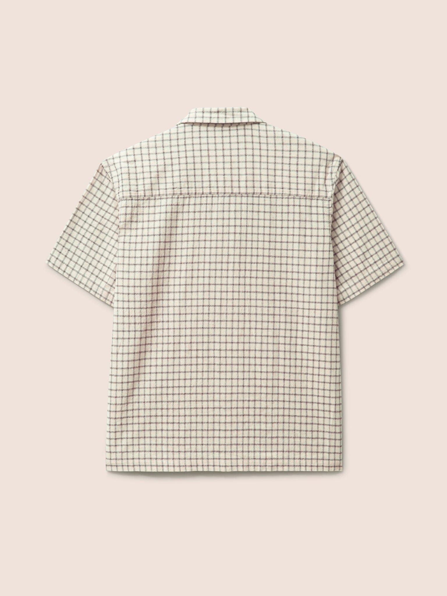 Baxter Cotton Short Sleeve Shirt in Brown Check - Image 4