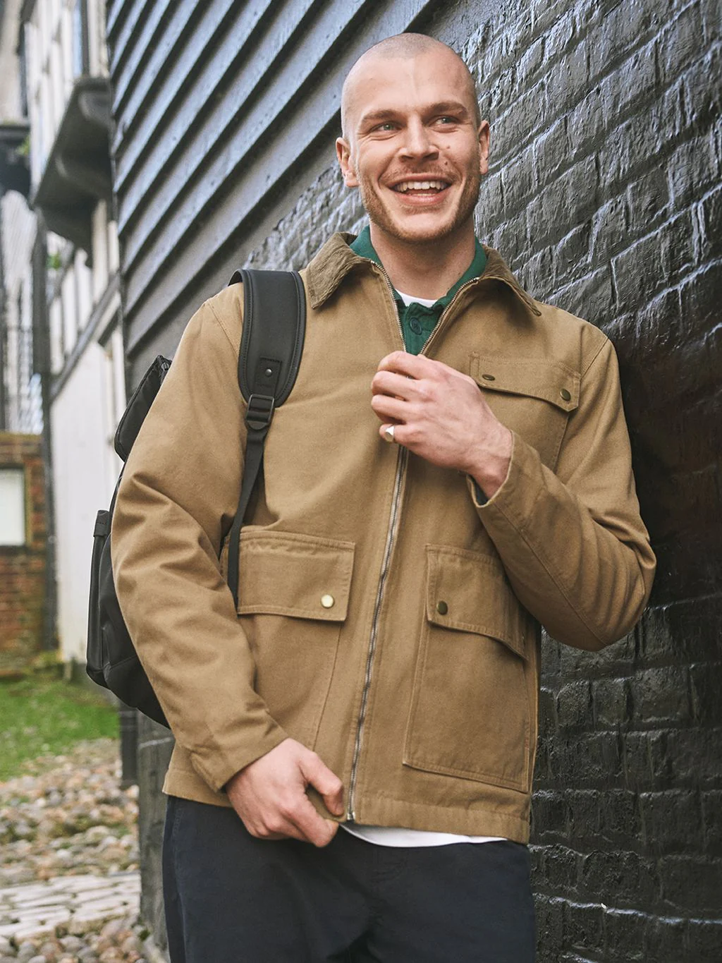 Noho Cotton Worker Jacket in Beige - Image 6