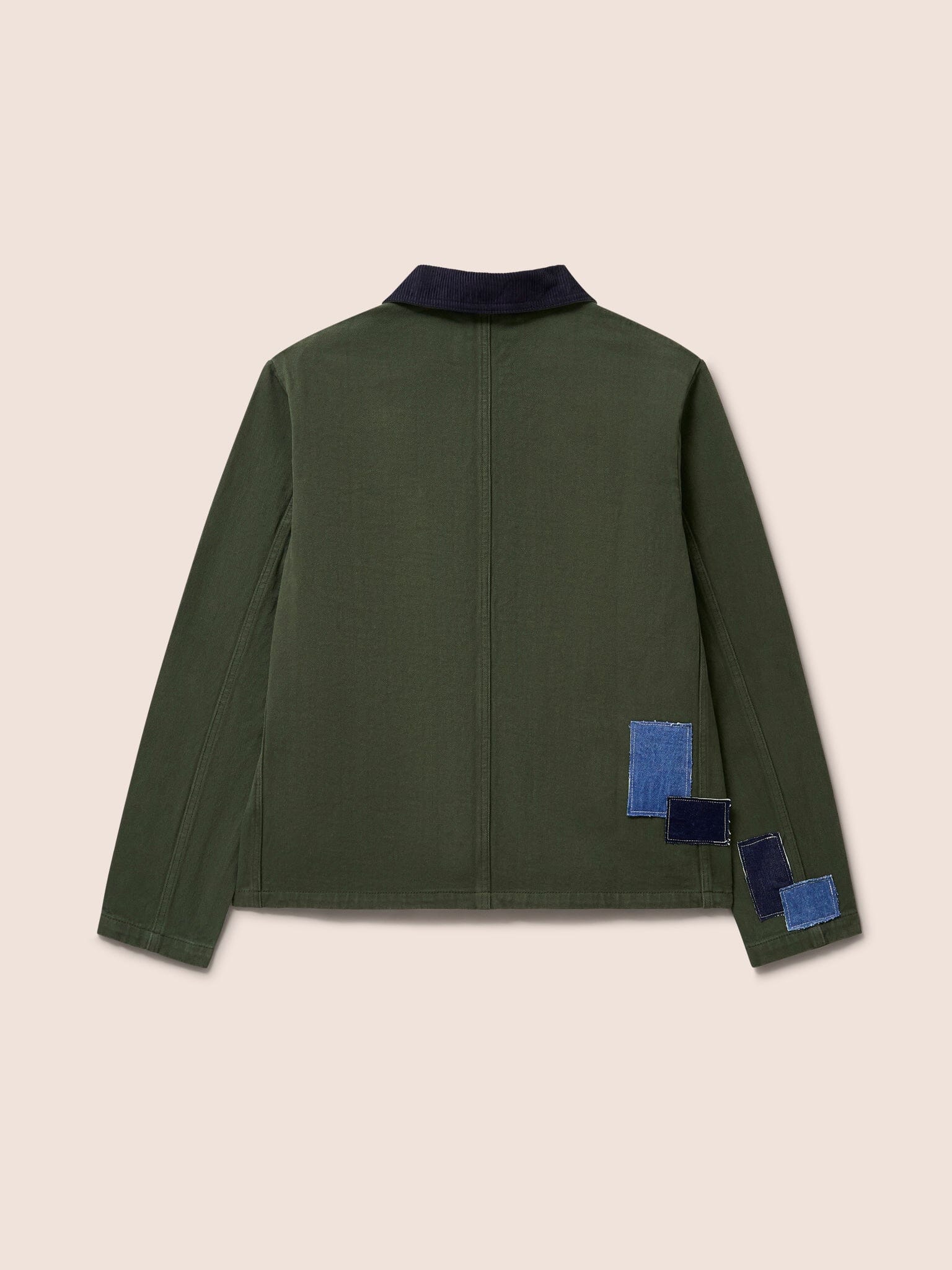 Brecon Cord Collar Patched Chore Jacket in Green - Image 3