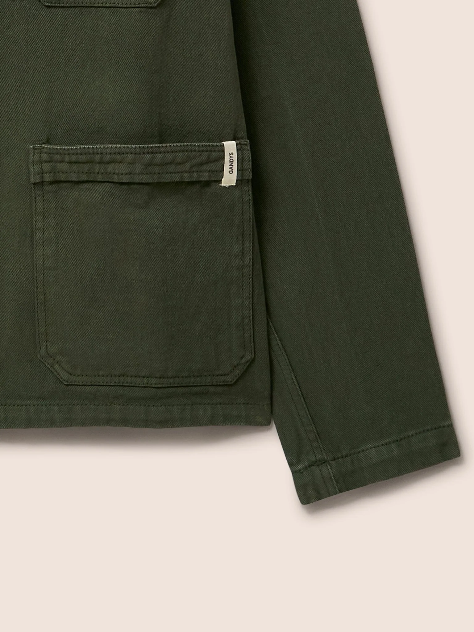 Brecon Cord Collar Patched Chore Jacket in Green - Image 5