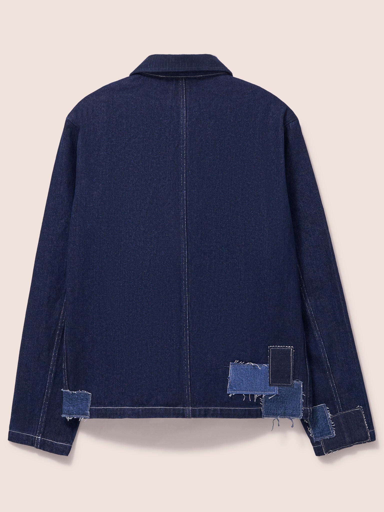 Brecon Denim Patched Chore Jacket in Indigo - Image 3