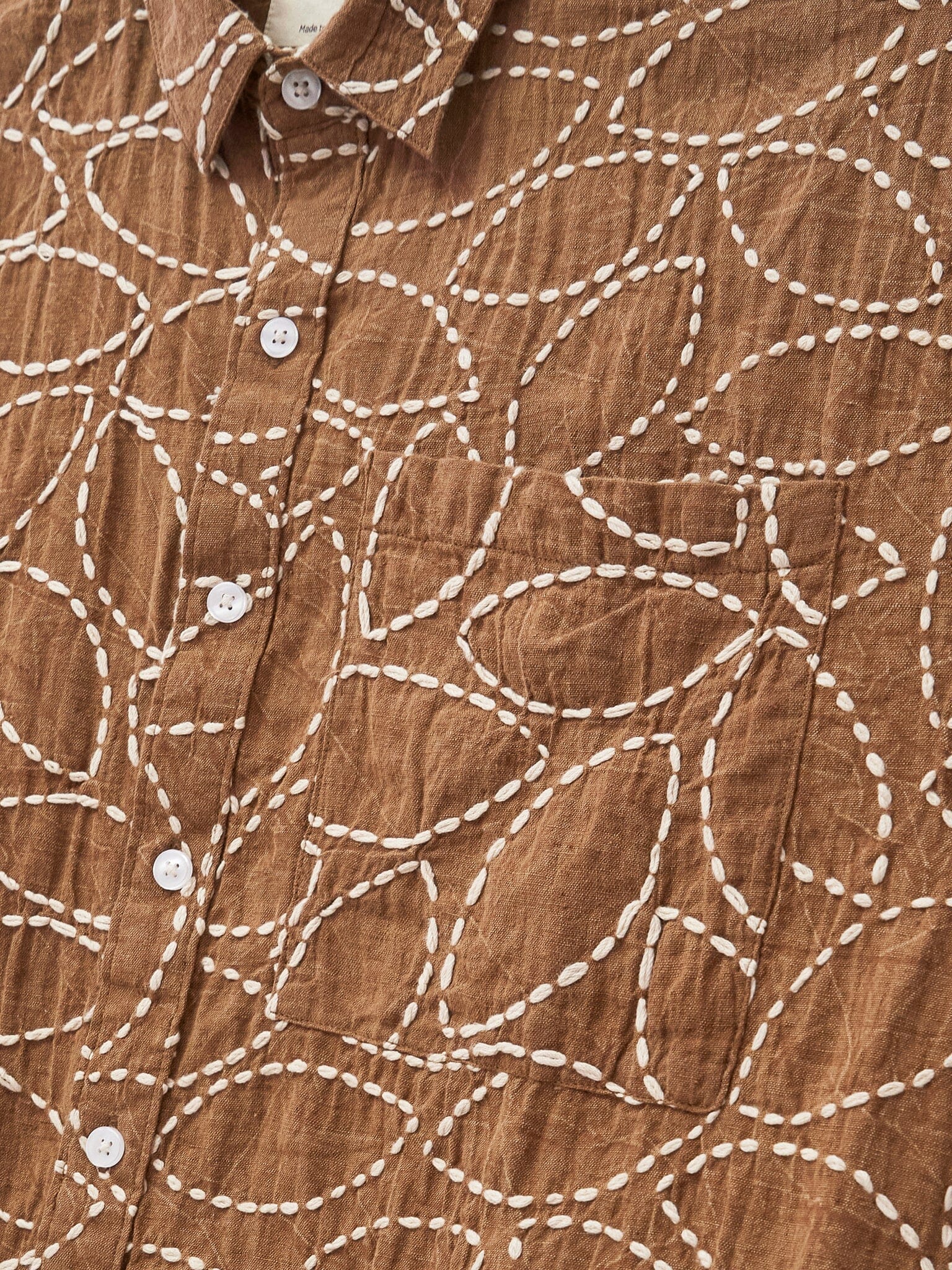 Brown Hanoi Linen Shirt - Image 4