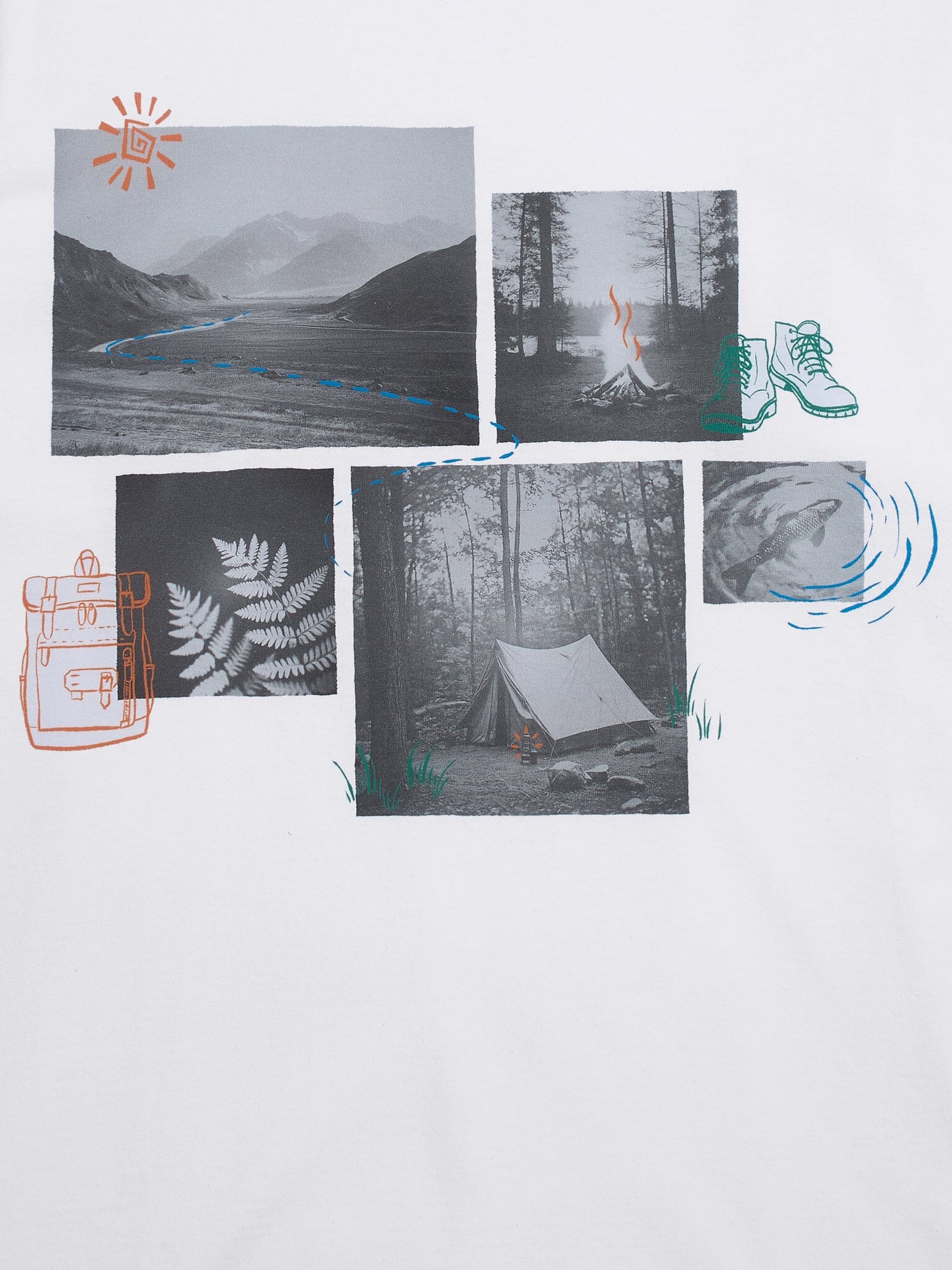 Keilder Organic Cotton Camping T-Shirt in White - Image 4