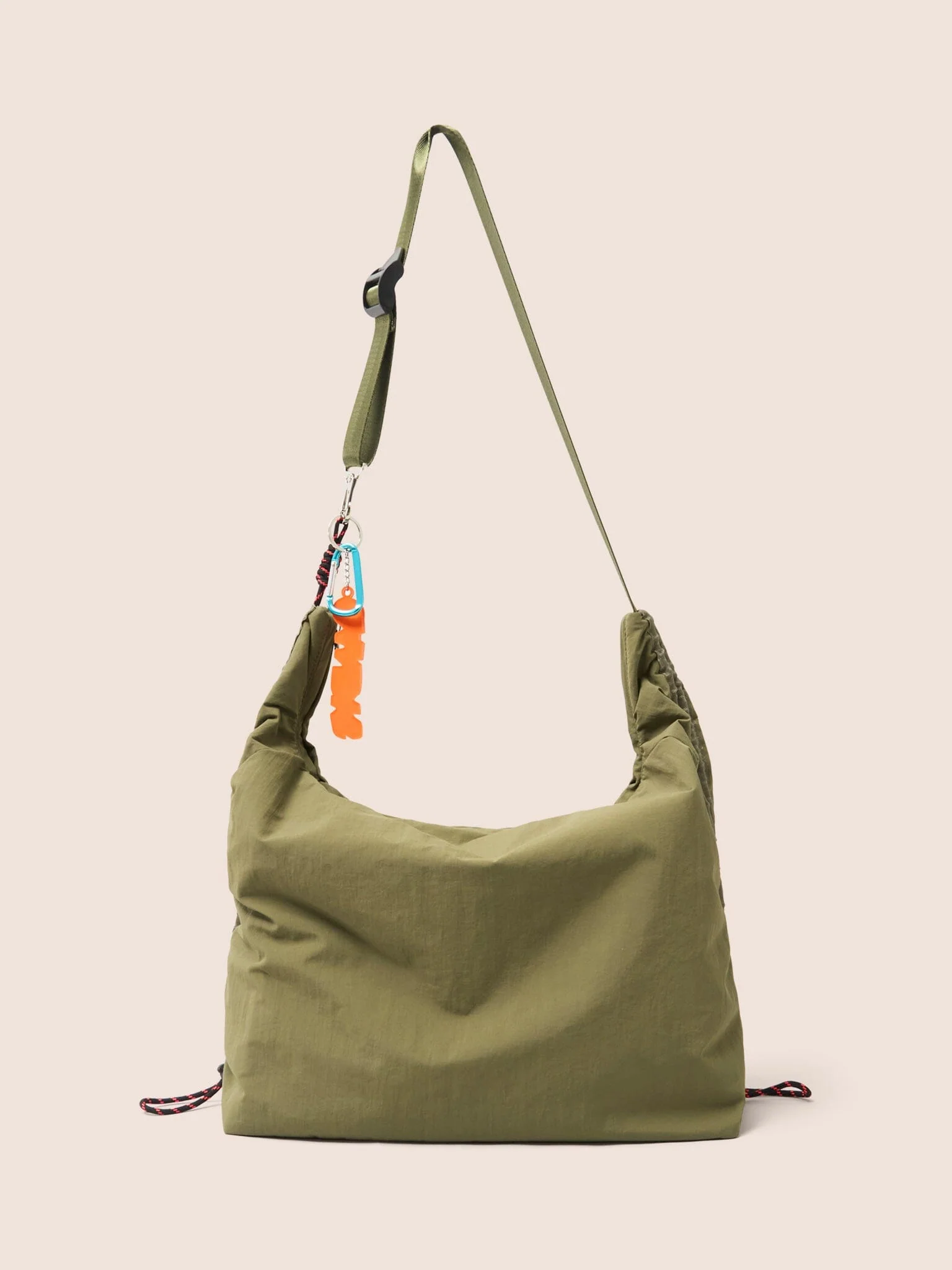 Carabiner Club Recycled Large Crescent Bag in Khaki - Image 4