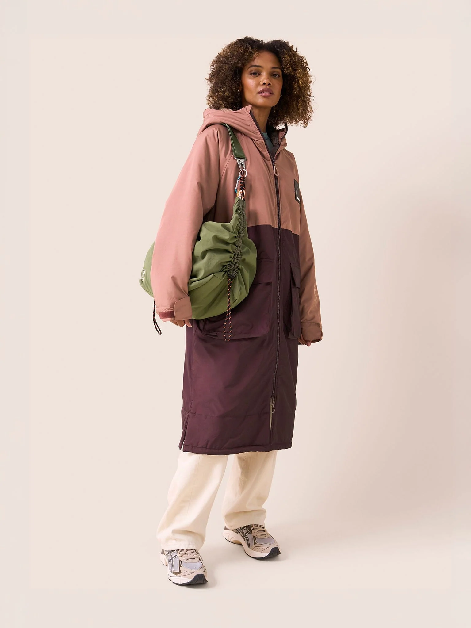 Carabiner Club Recycled Large Crescent Bag in Khaki - Image 5