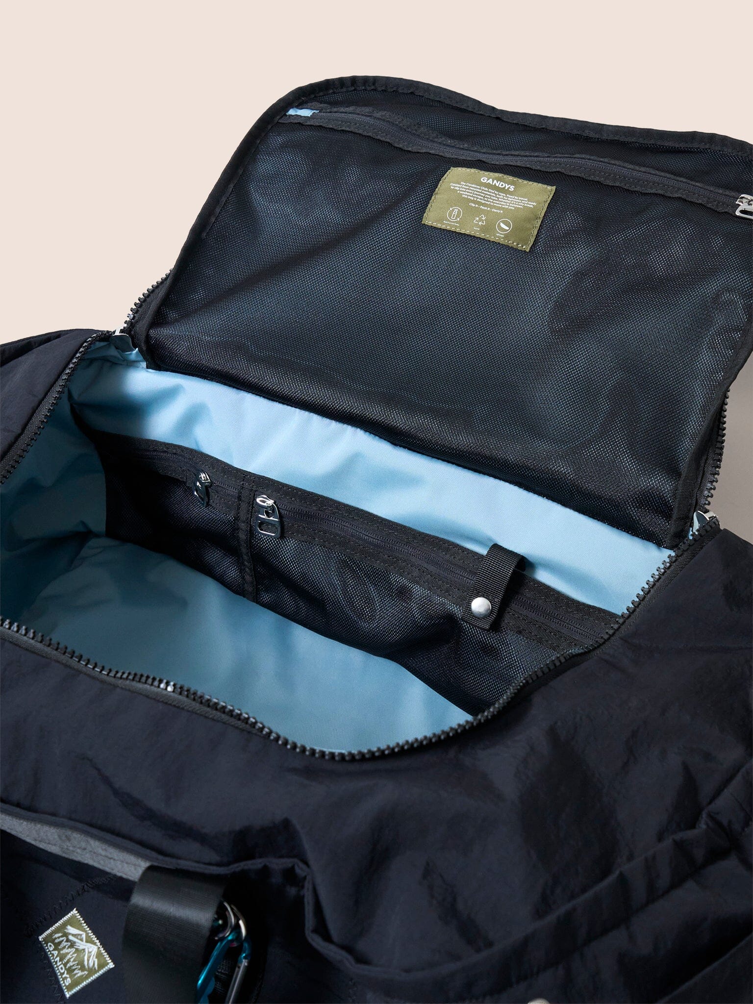 Carabiner Club Recycled Large Cube Weekend Bag in Black - Image 7