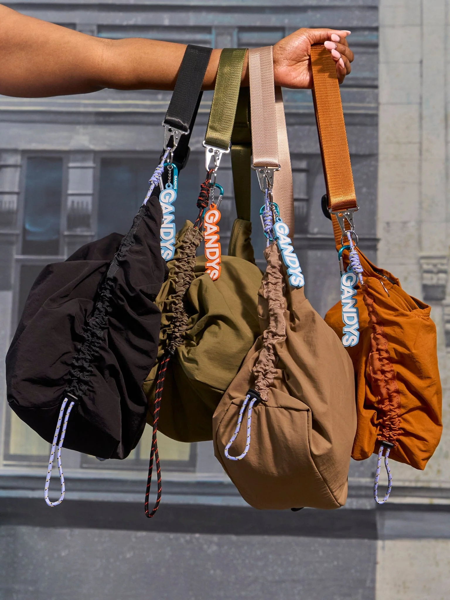 Carabiner Club Recycled Small Crescent Bag in Taupe - Image 9