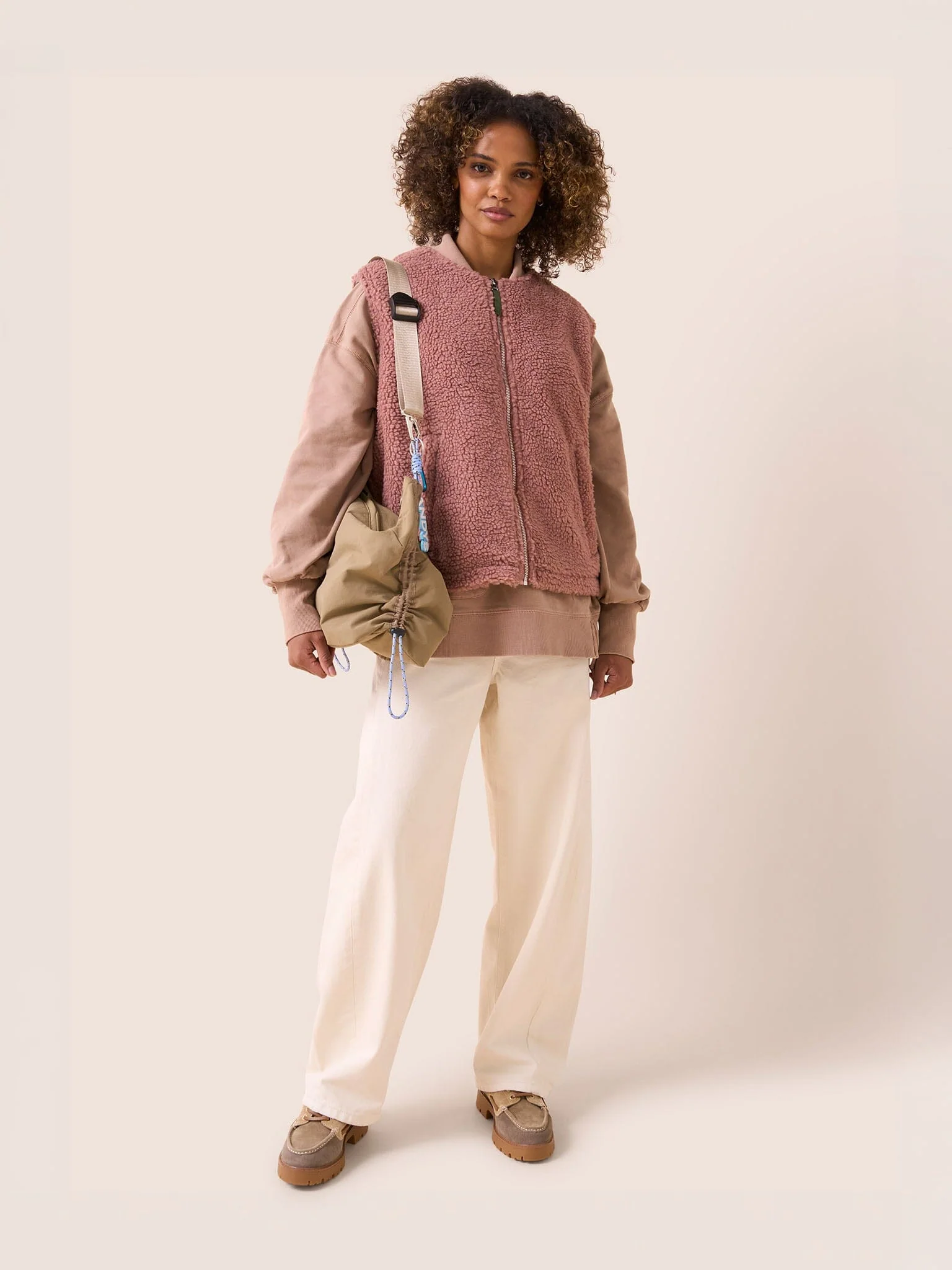 Carabiner Club Recycled Small Crescent Bag in Taupe - Image 3