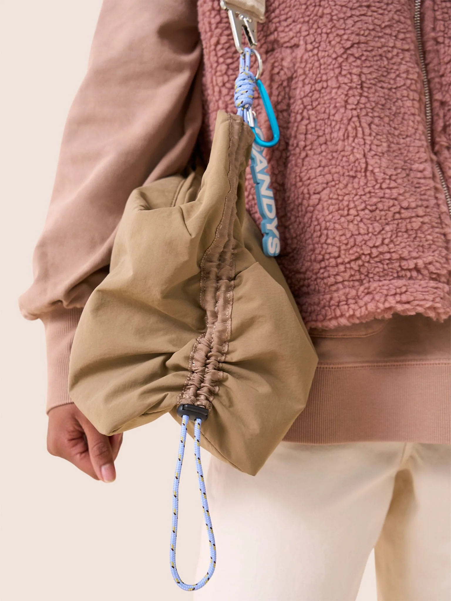 Carabiner Club Recycled Small Crescent Bag in Taupe - Image 6