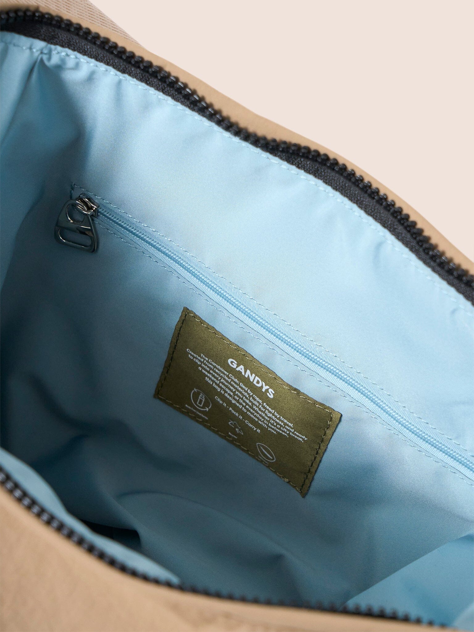 Carabiner Club Recycled Small Crescent Bag in Taupe - Image 8