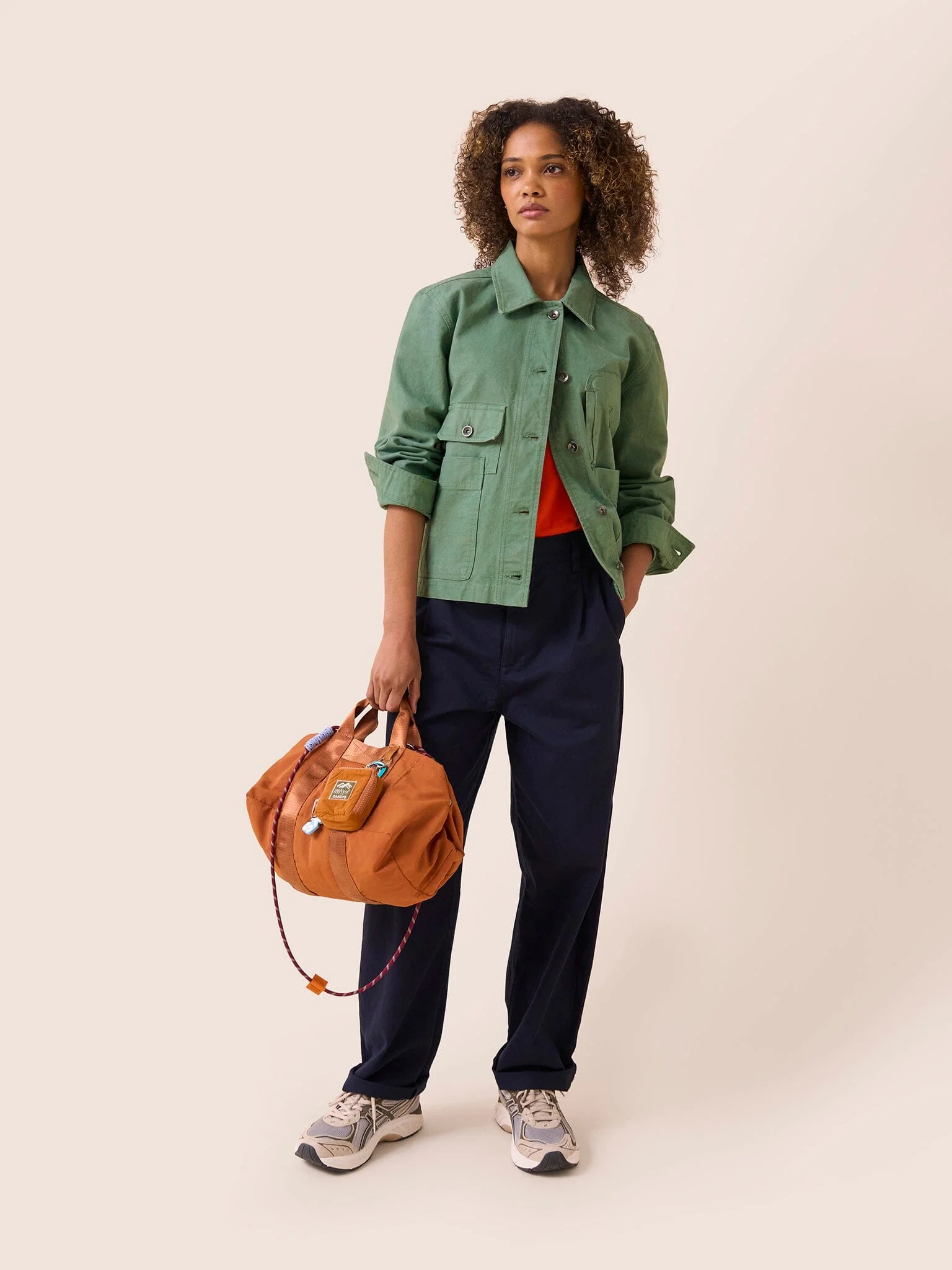 Carabiner Club Recycled Small Cube Crossbody in Orange - Image 3