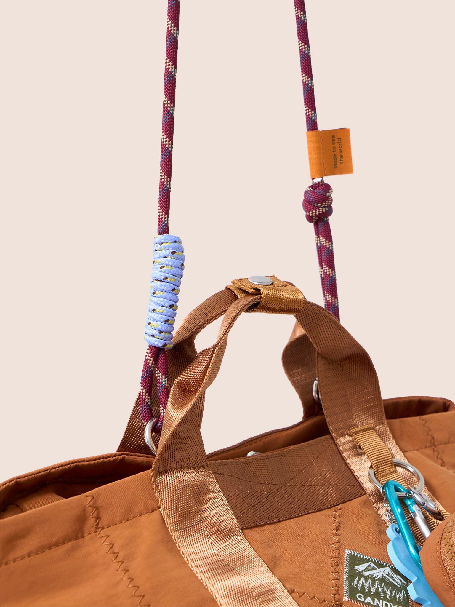 Carabiner Club Recycled Small Cube Crossbody in Orange - Image 8