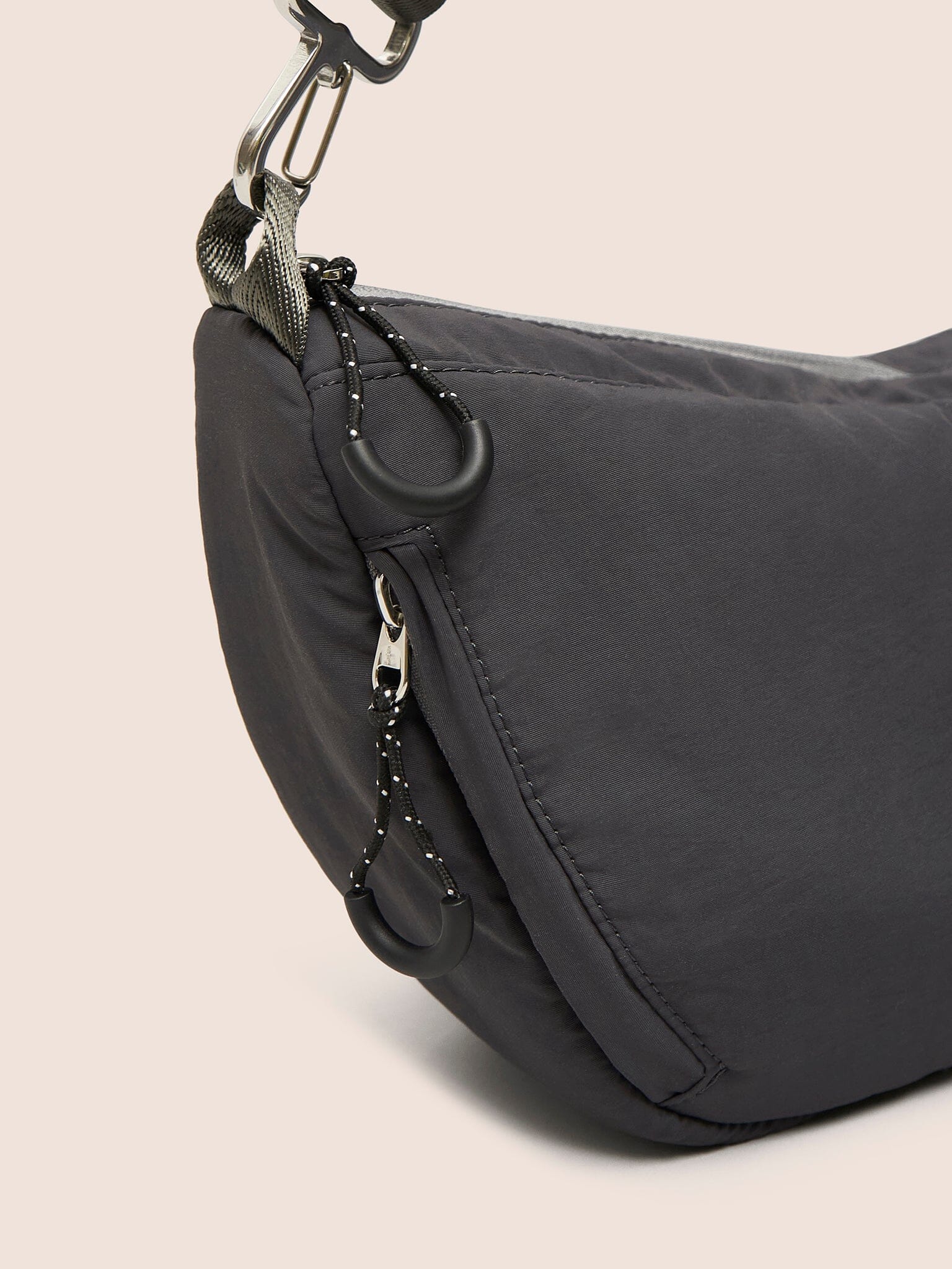 Ecuador Recycled Fabric Sling Bag in Charcoal - Image 4