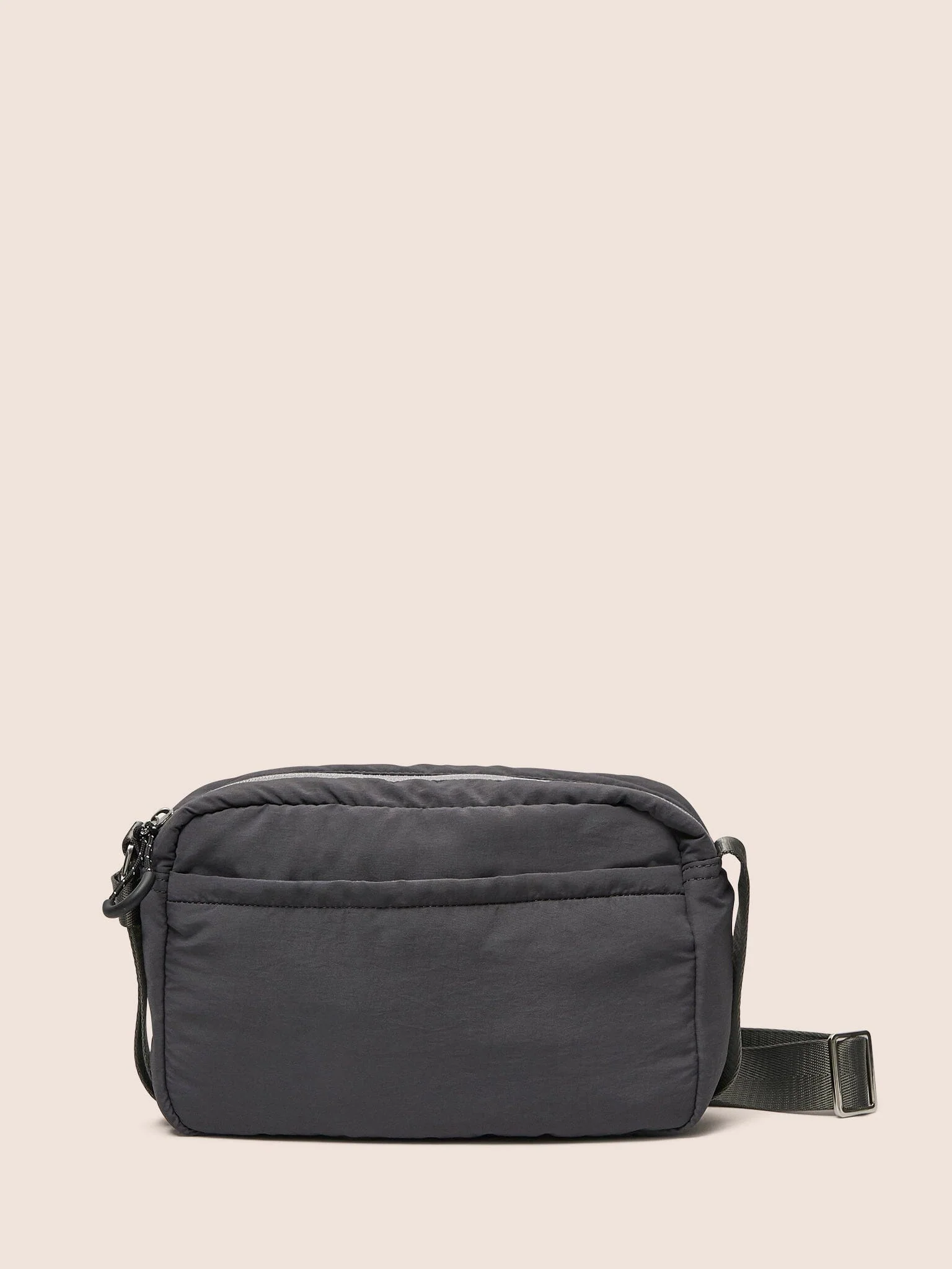 Panama Recycled Fabric Crossbody Shoulder Bag in Charcoal - Image 3