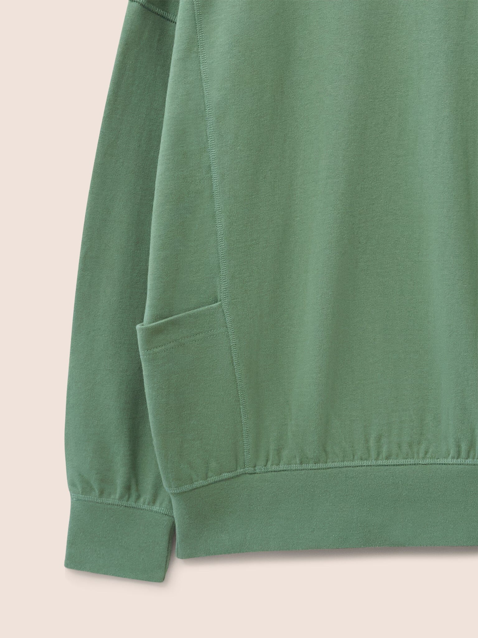Como Organic Cotton Pocket Sweatshirt in Green - Image 3