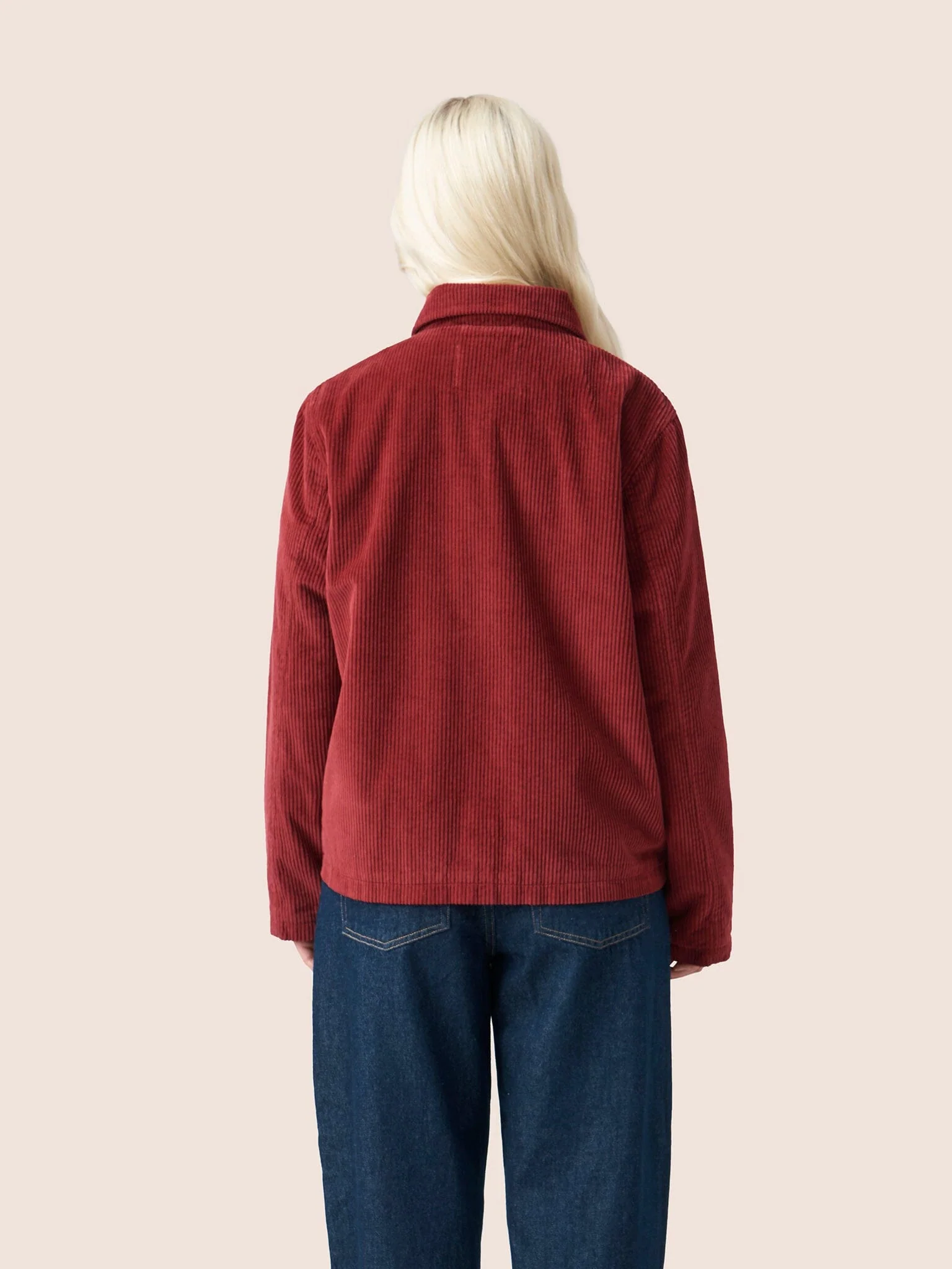 Nyhavn Cotton Corduroy Jacket in Red - Image 3