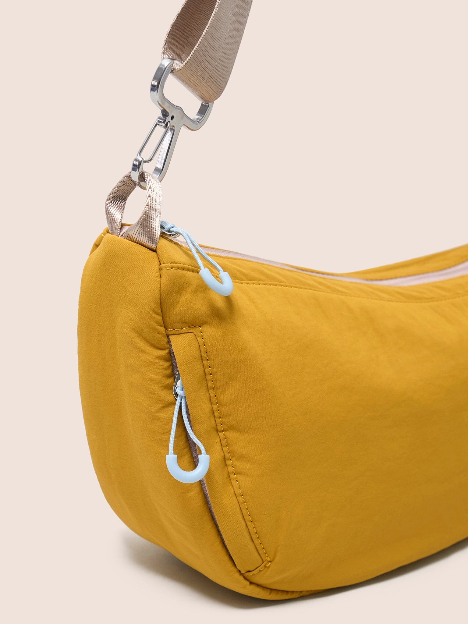 Ecuador Recycled Nylon Sling Bag in Mustard - Image 4