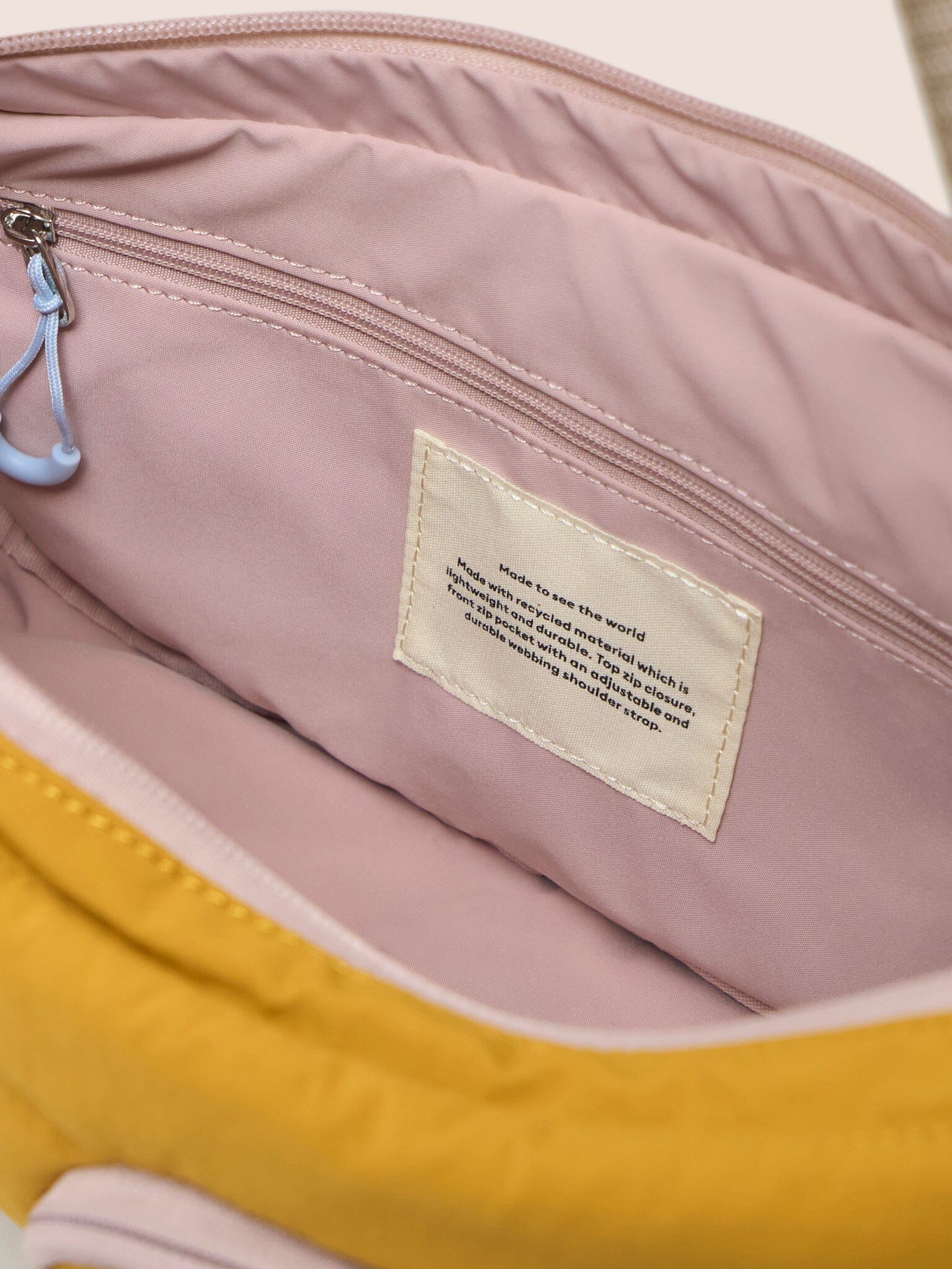 Ecuador Recycled Nylon Sling Bag in Mustard - Image 5