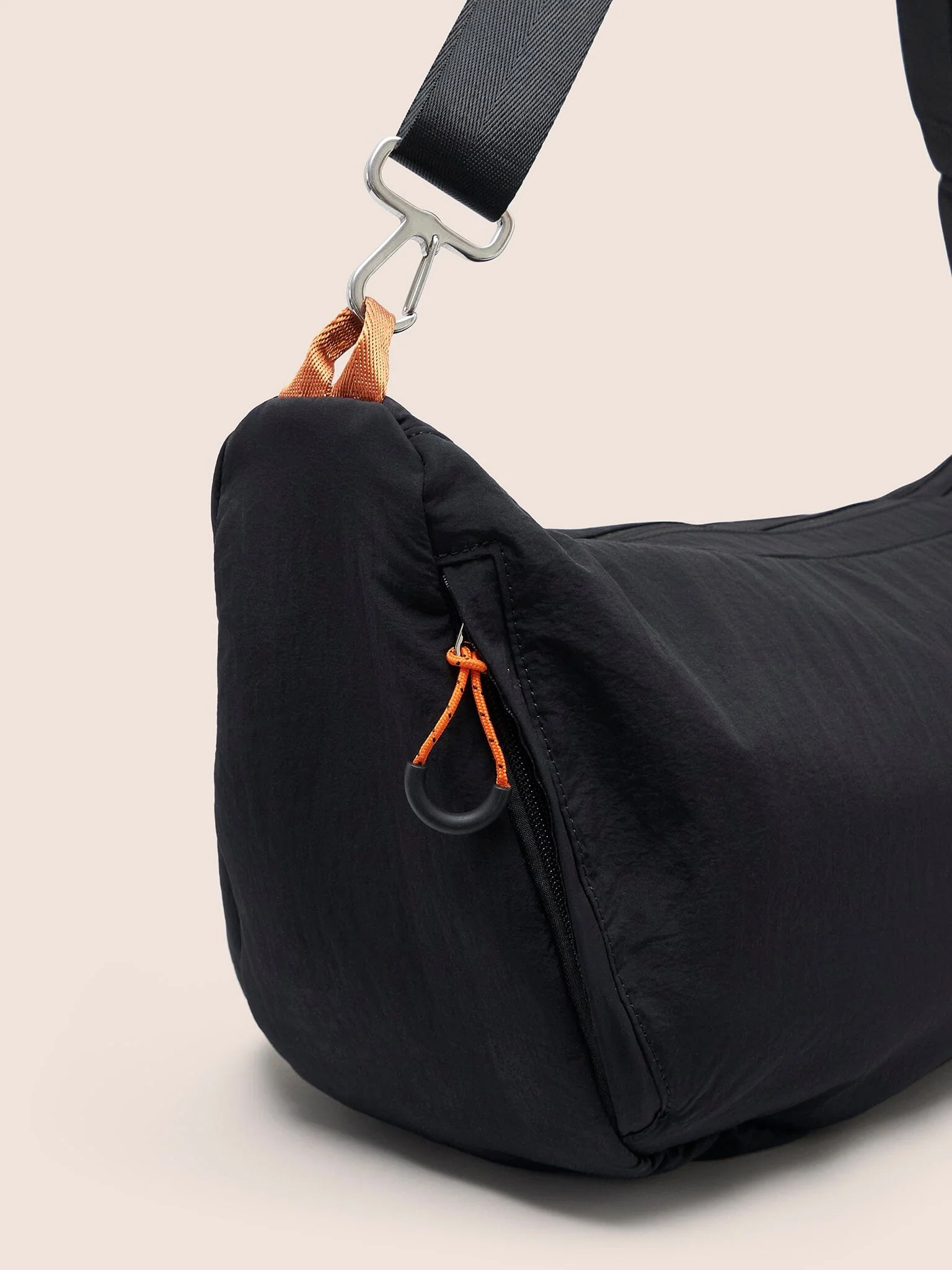 Ecuador XL Recycled Nylon Lightweight Sling Bag in Black - Image 5
