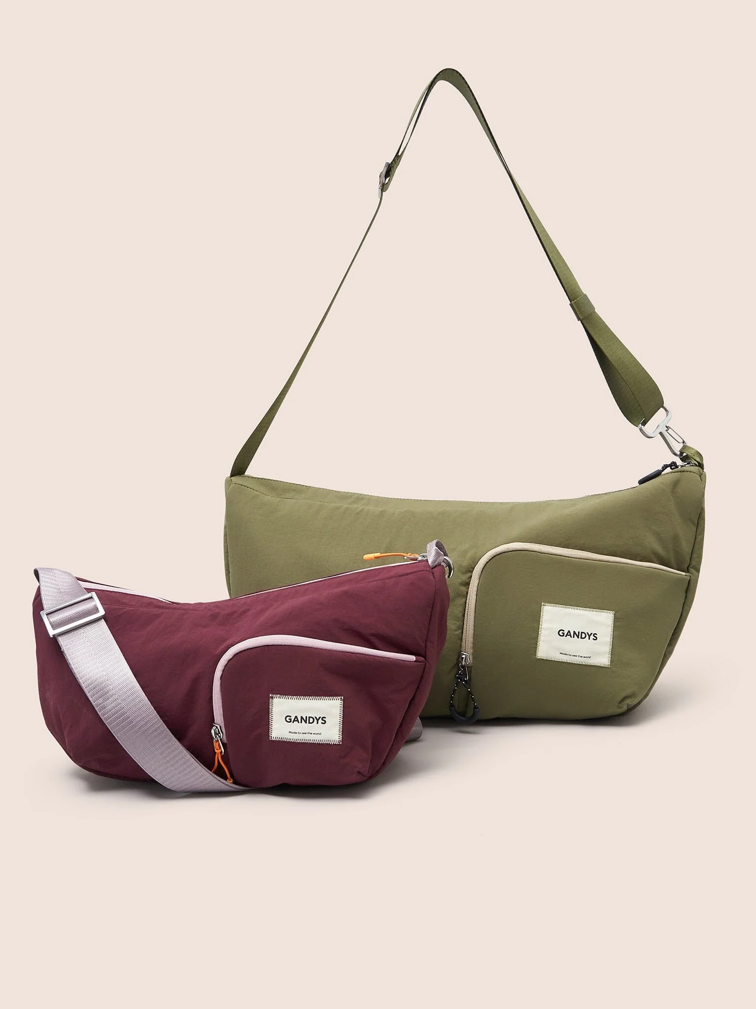 Ecuador XL Recycled Nylon Lightweight Sling Bag in Khaki - Image 3