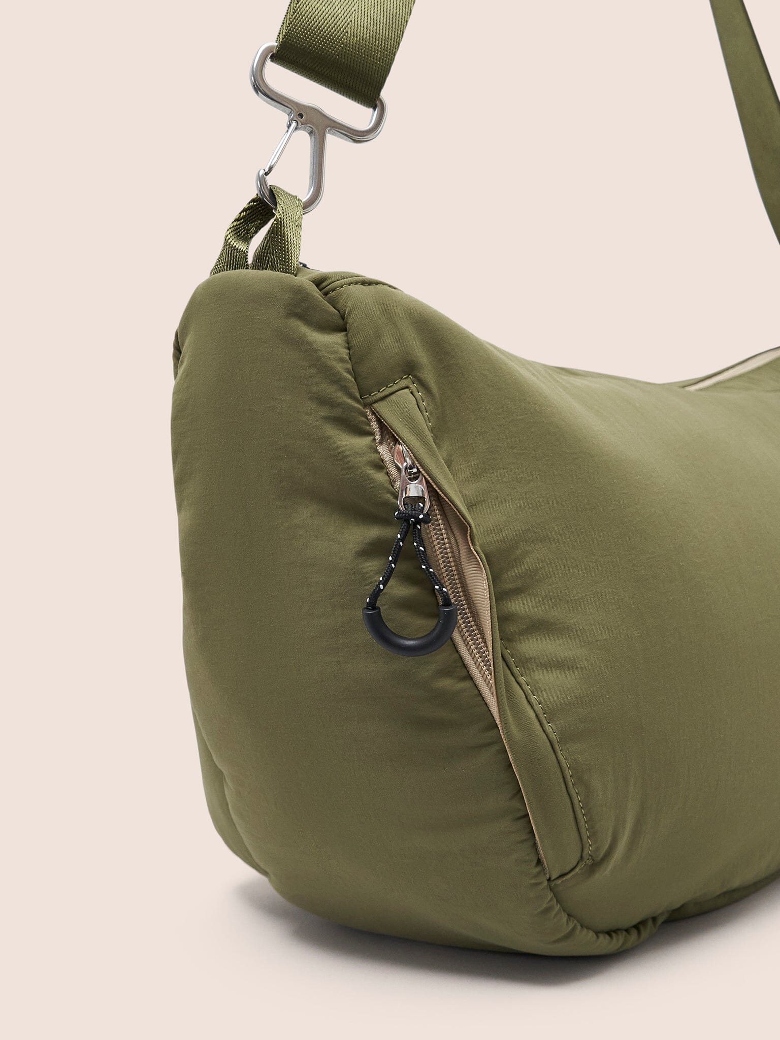 Ecuador XL Recycled Nylon Lightweight Sling Bag in Khaki - Image 5