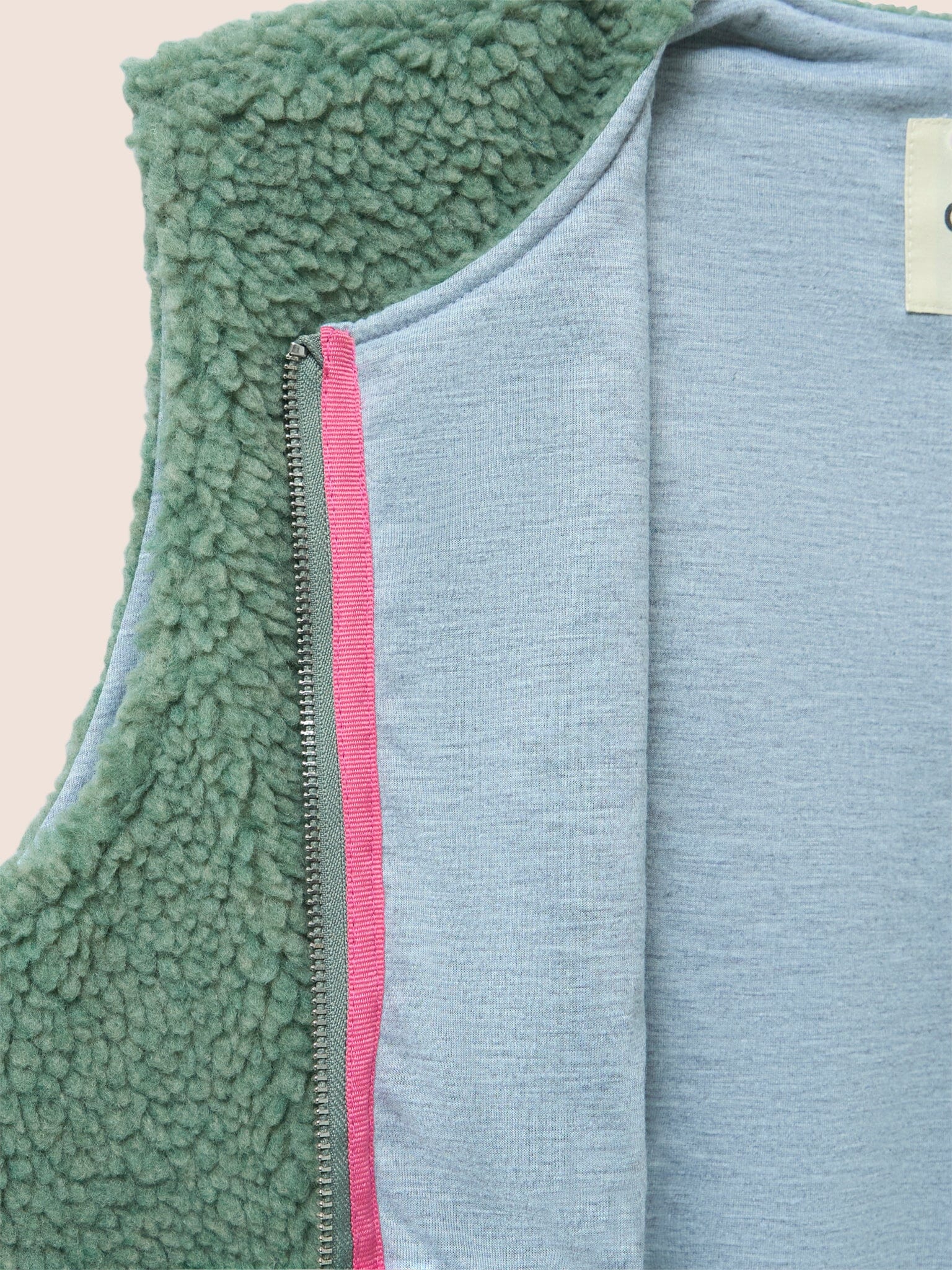 Harlem Recycled Fleece Gilet in Hedge Green - Image 5