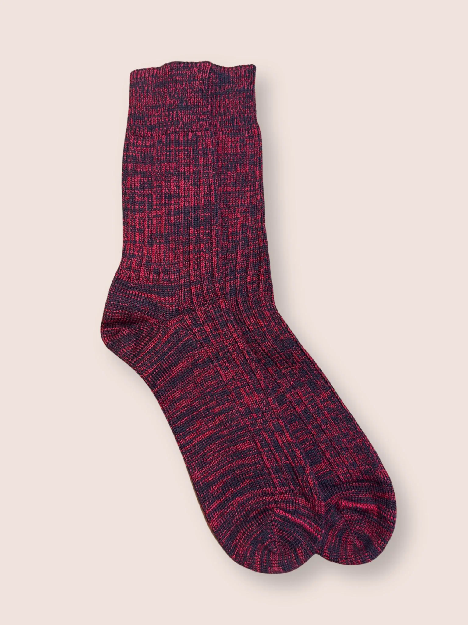 Haworth Made in England Socks in Pink and Navy - Image 3