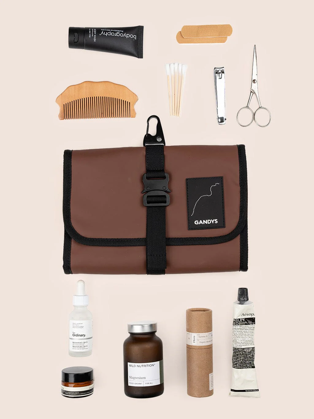 Helsinki Waterproof Roll Up Washbag in Brown - Image 5