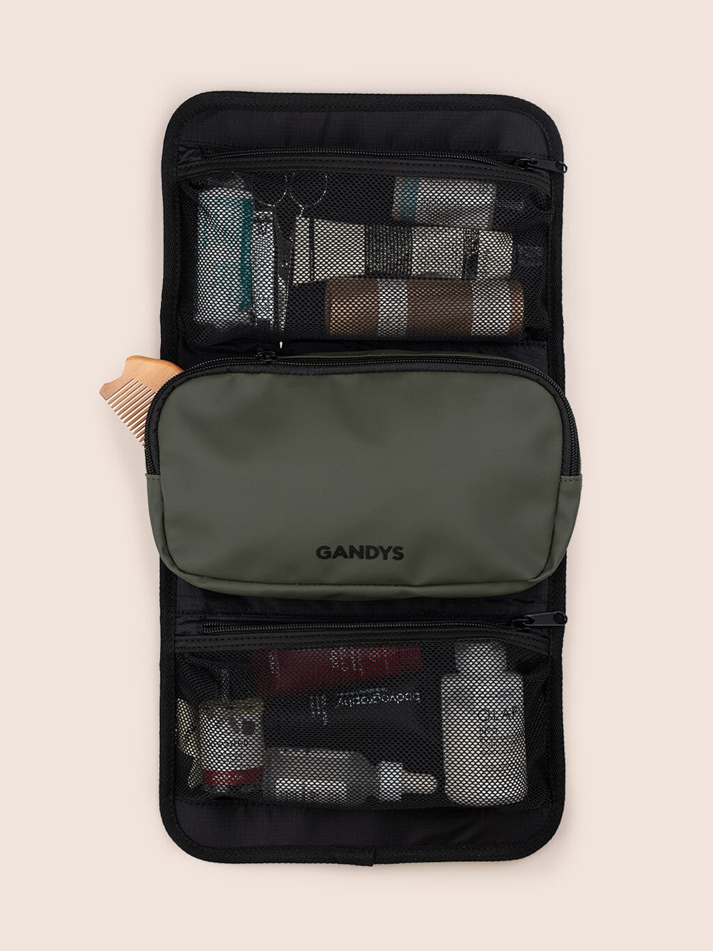 Helsinki Waterproof Roll Up Washbag in Khaki - Image 3