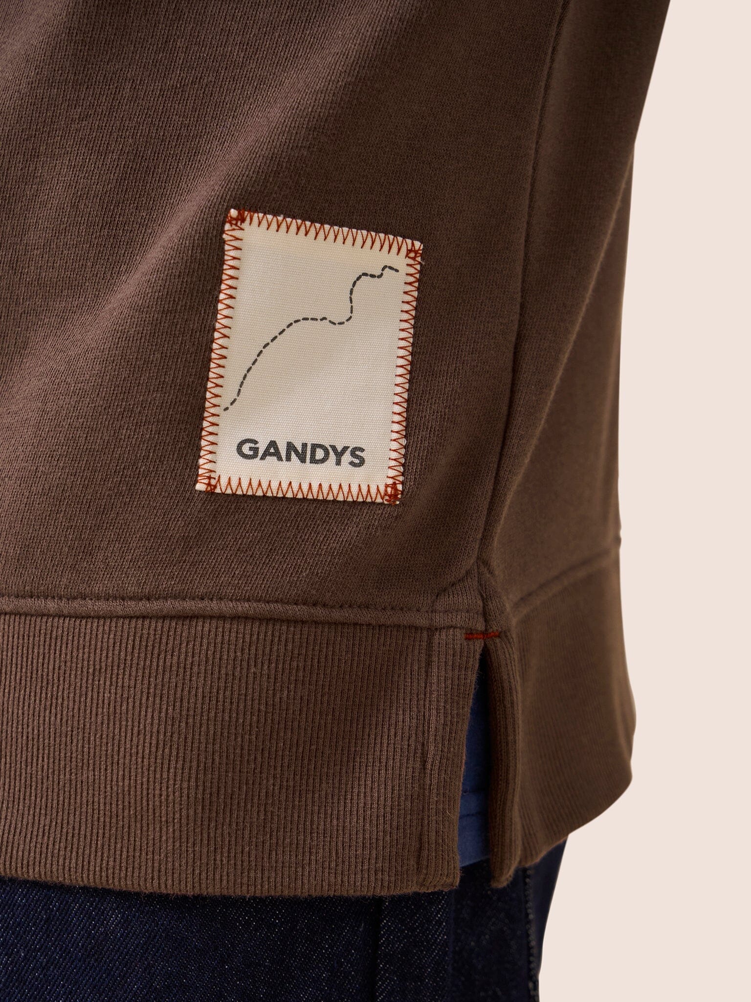 Java Organic Cotton 1/4 Zip Sweater in Brown - Image 5