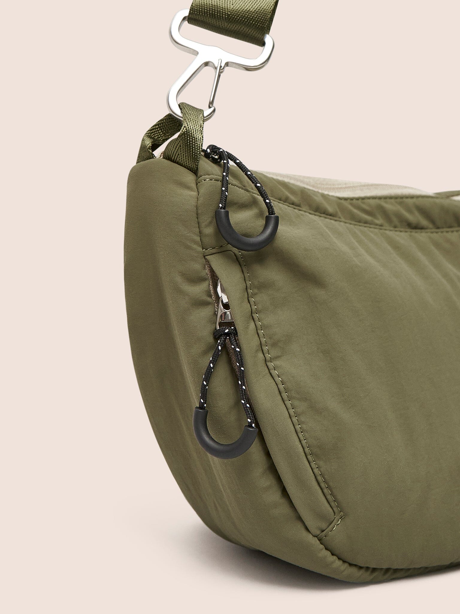 Ecuador Recycled Fabric Sling Bag in Khaki - Image 4