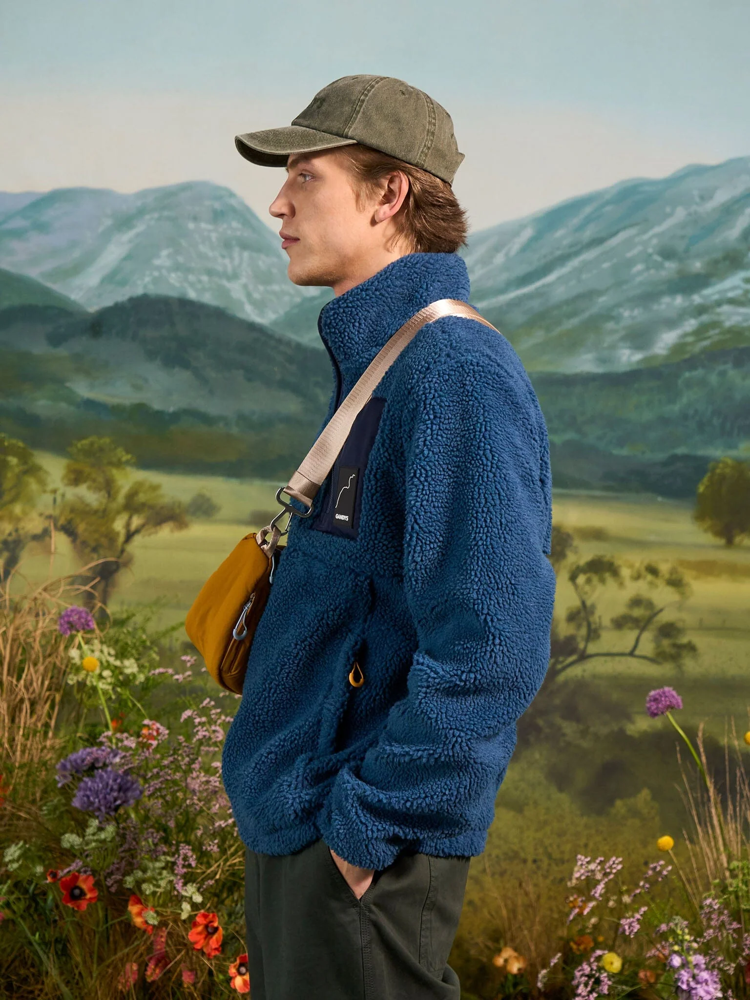 Kodiak Recycled Fleece Overhead Funnel Neck in Teal - Image 3