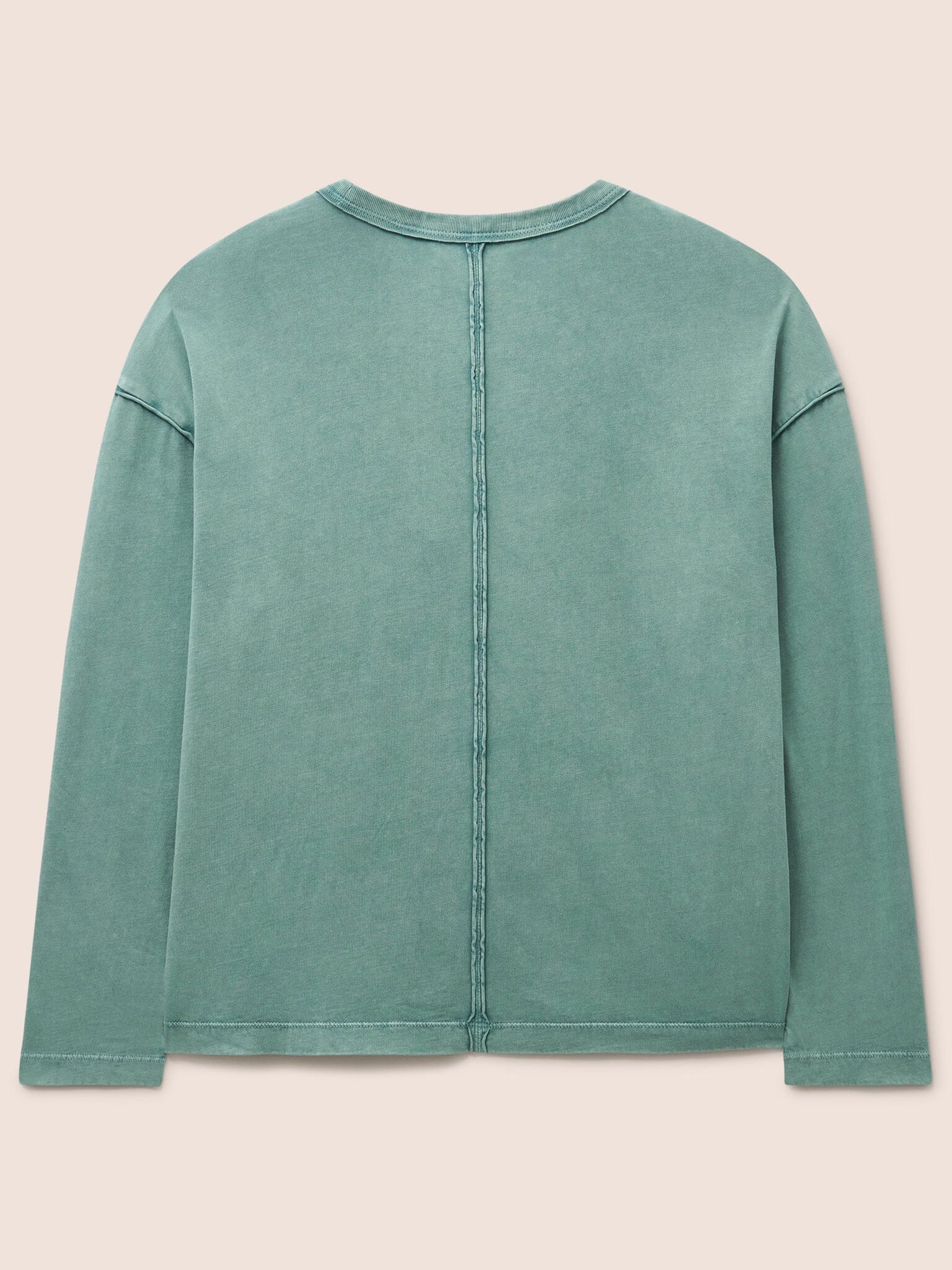 Lao Cotton Long Sleeve Pocket T-Shirt in Turquoise - Image 5