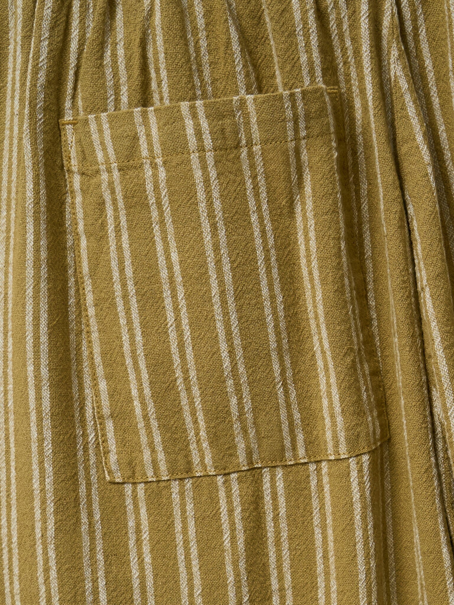 Lexington Cotton Wide Leg Trousers in Caramel Stripe - Image 4