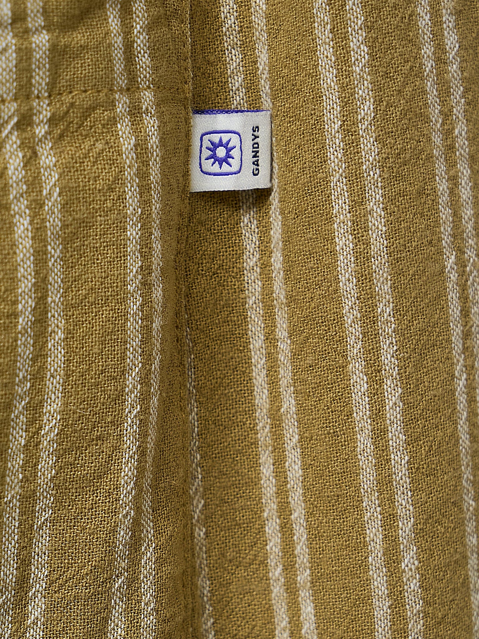 Lexington Cotton Wide Leg Trousers in Caramel Stripe - Image 5