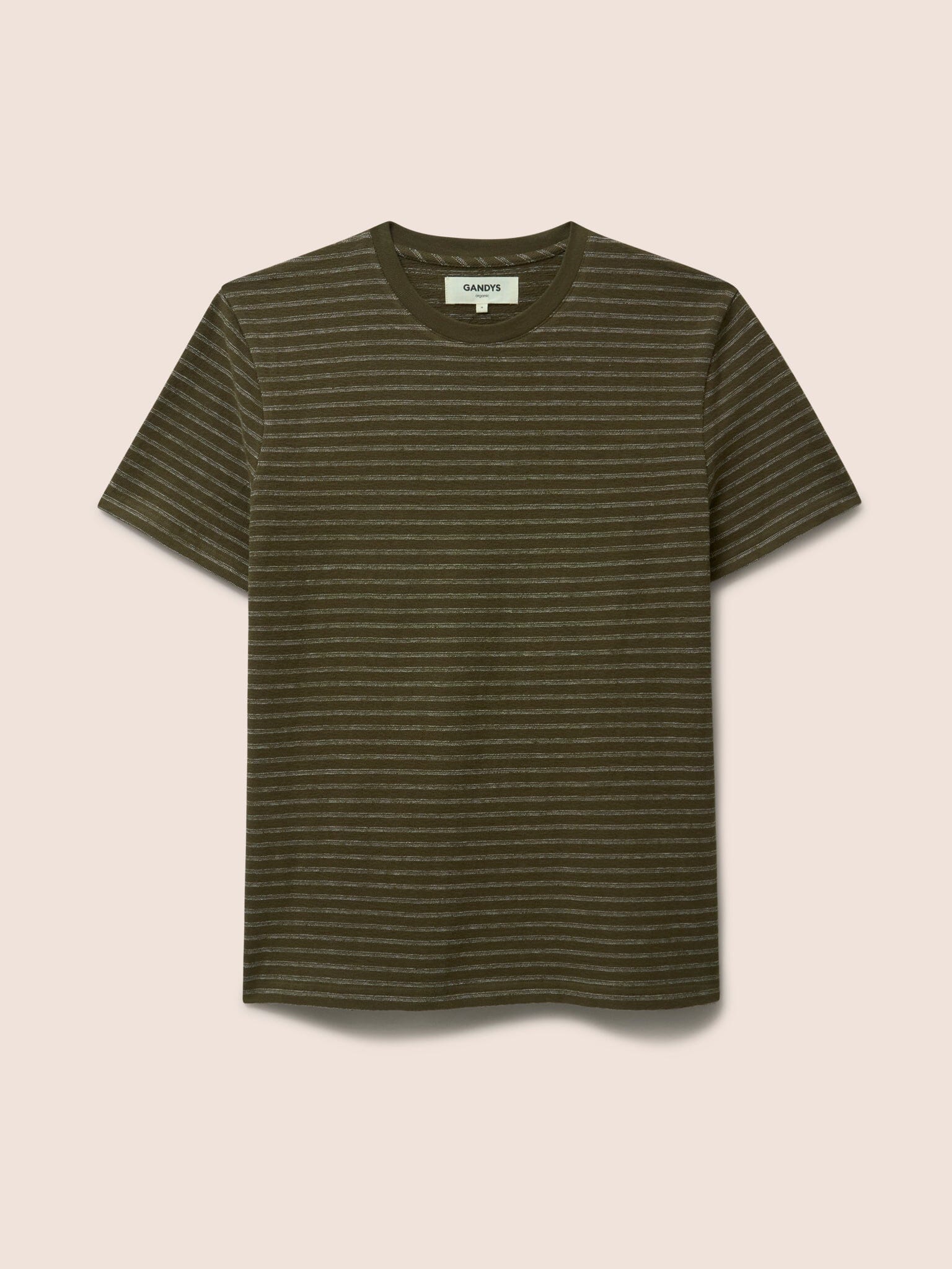 Lucca Classic Organic Cotton Short Sleeve T-Shirt in Brown Stripe