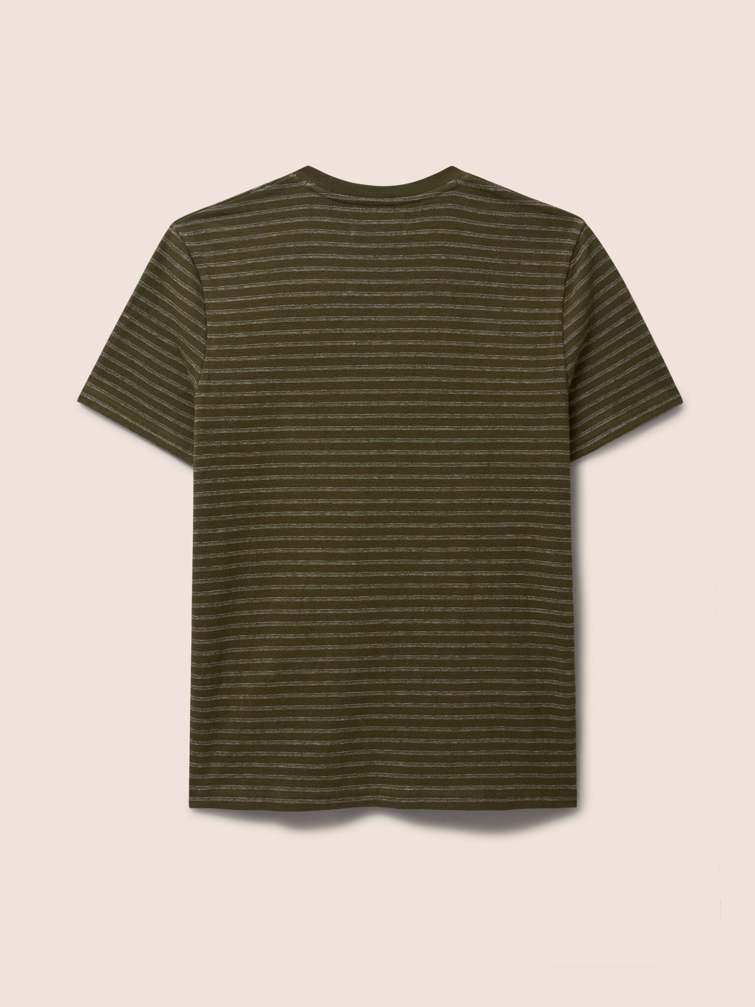 Lucca Classic Organic Cotton Short Sleeve T-Shirt in Brown Stripe - Image 4