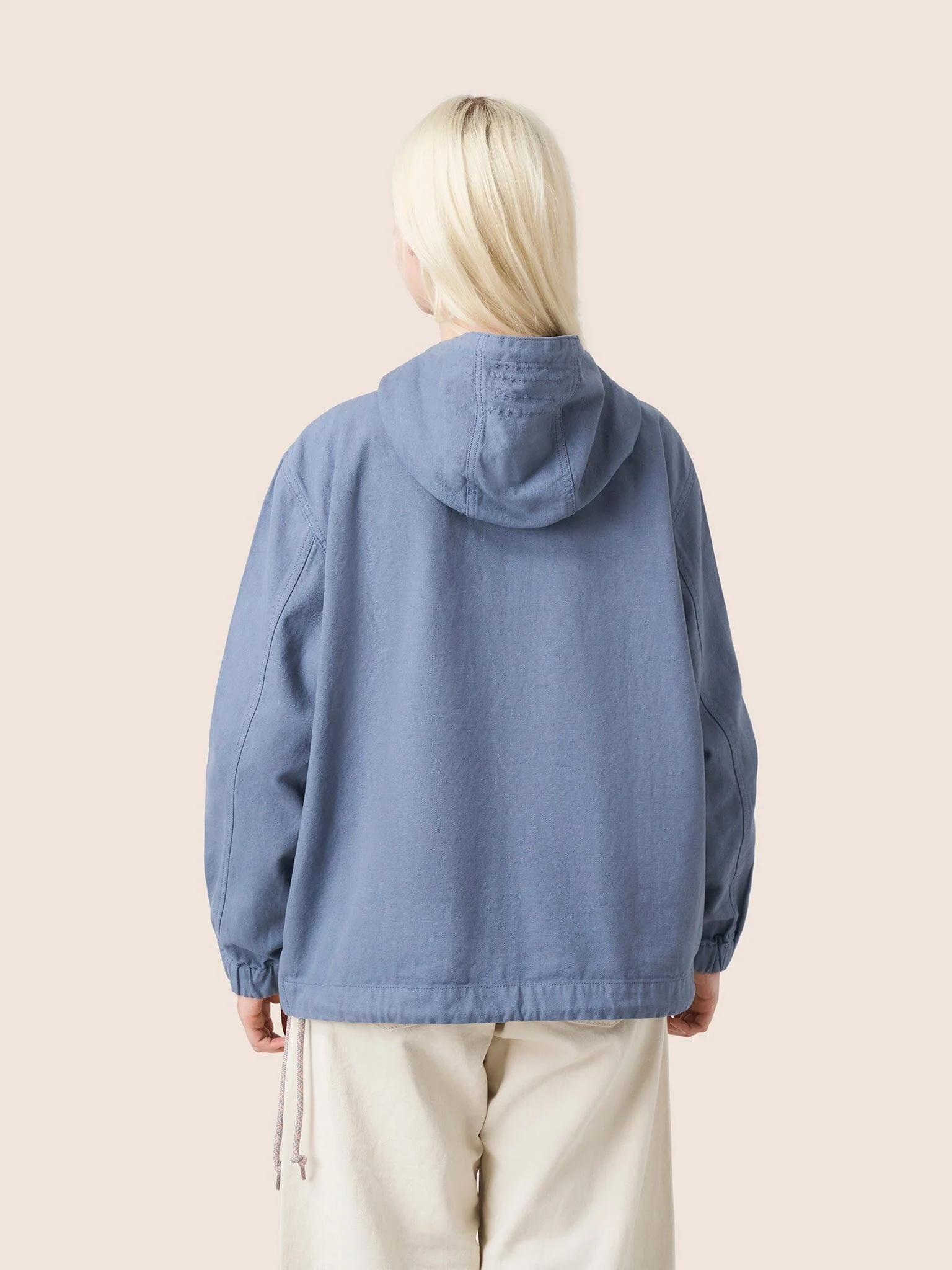 Malmo Cotton Overhead Jacket in Blue - Image 5