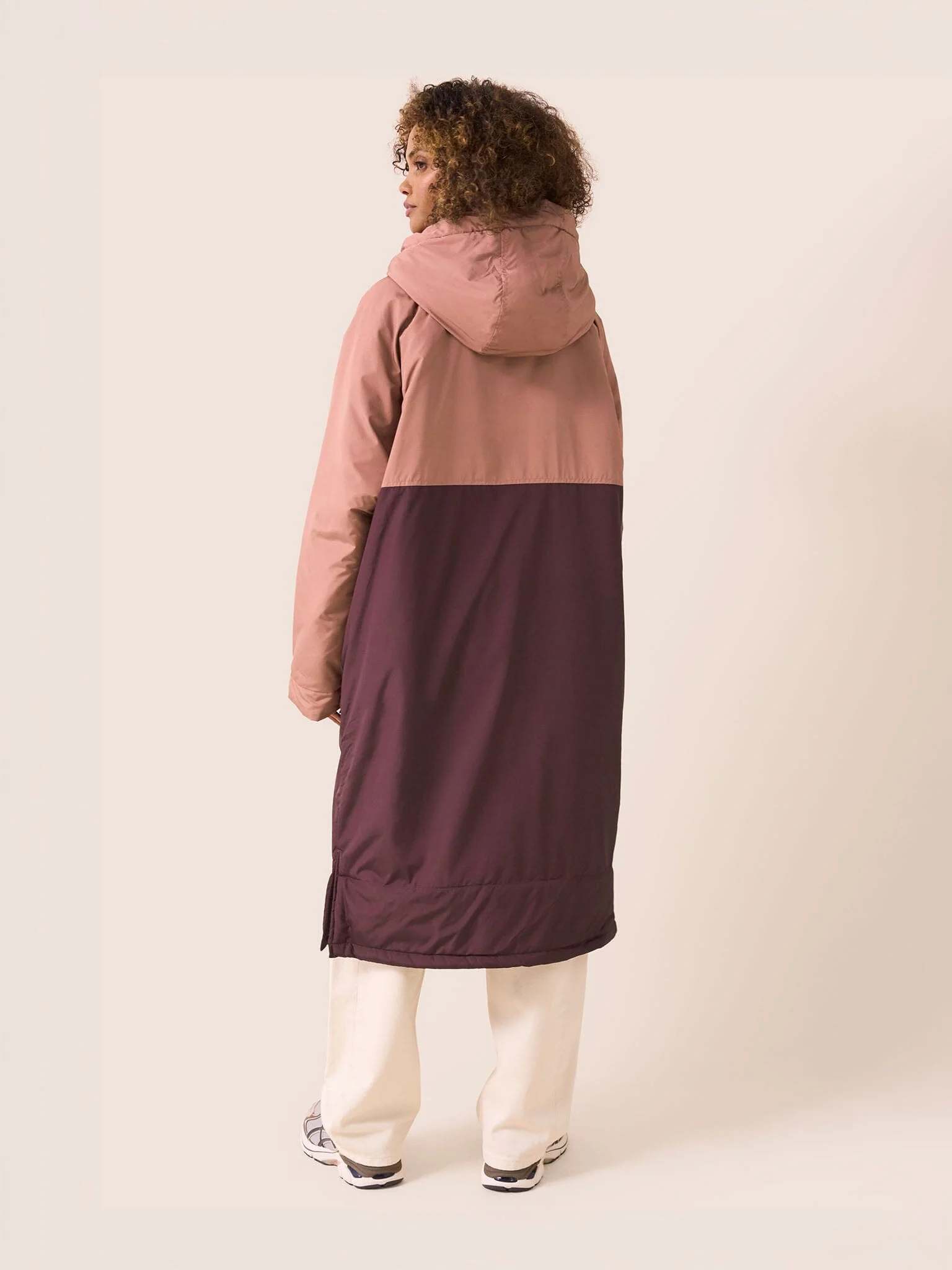 Mara Fleece Lined Robe Coat in Pink - Image 3
