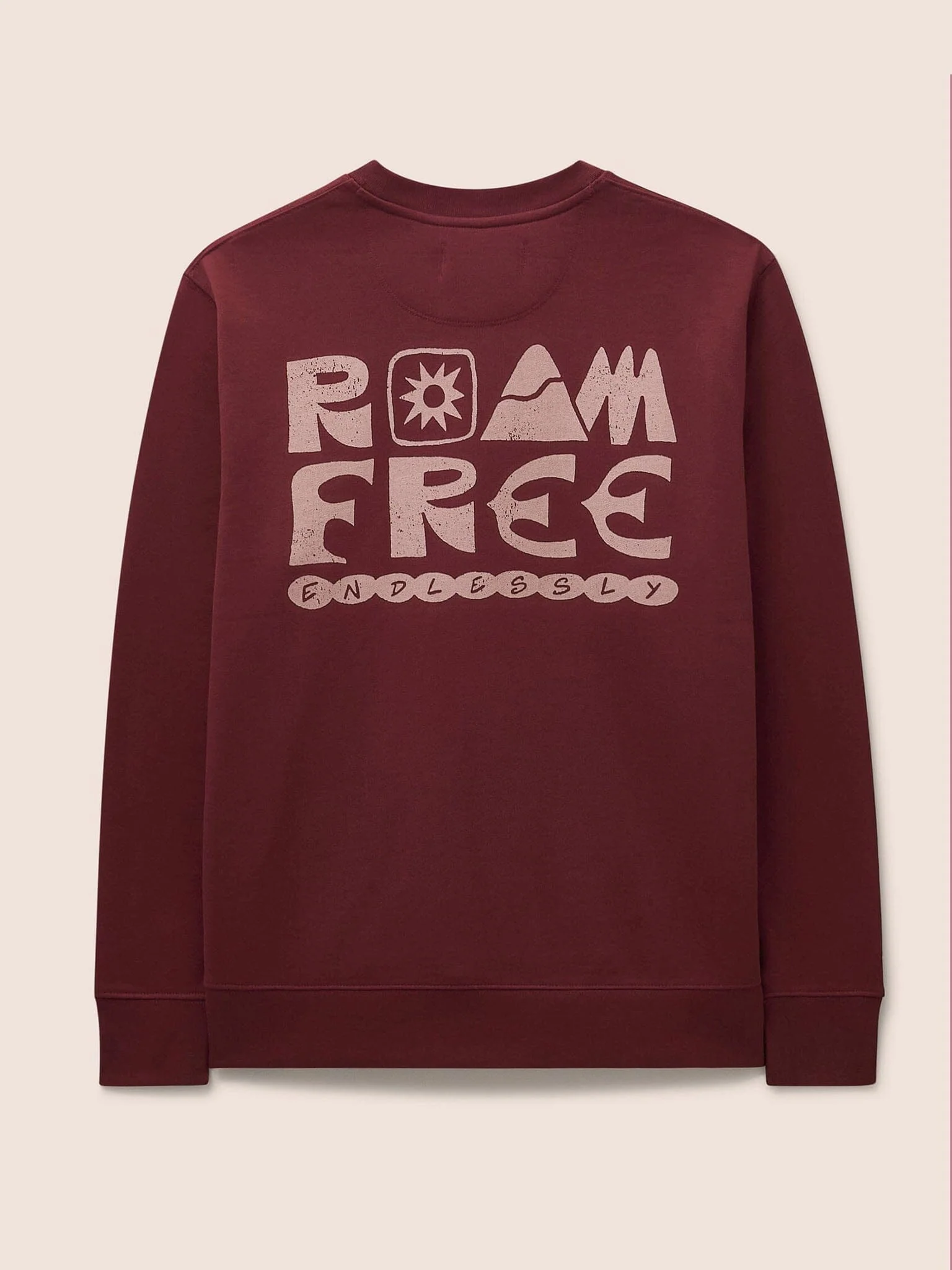 Milford Organic Cotton Roam Free Graphic Sweatshirt in Burgundy - Image 3