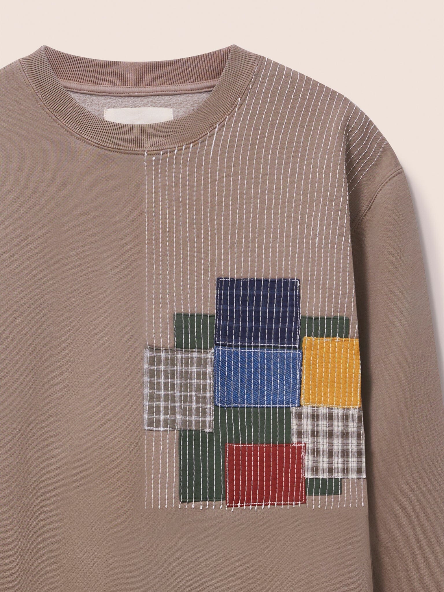 Colwyn Cotton Patchwork Crew Neck Sweater - Image 3