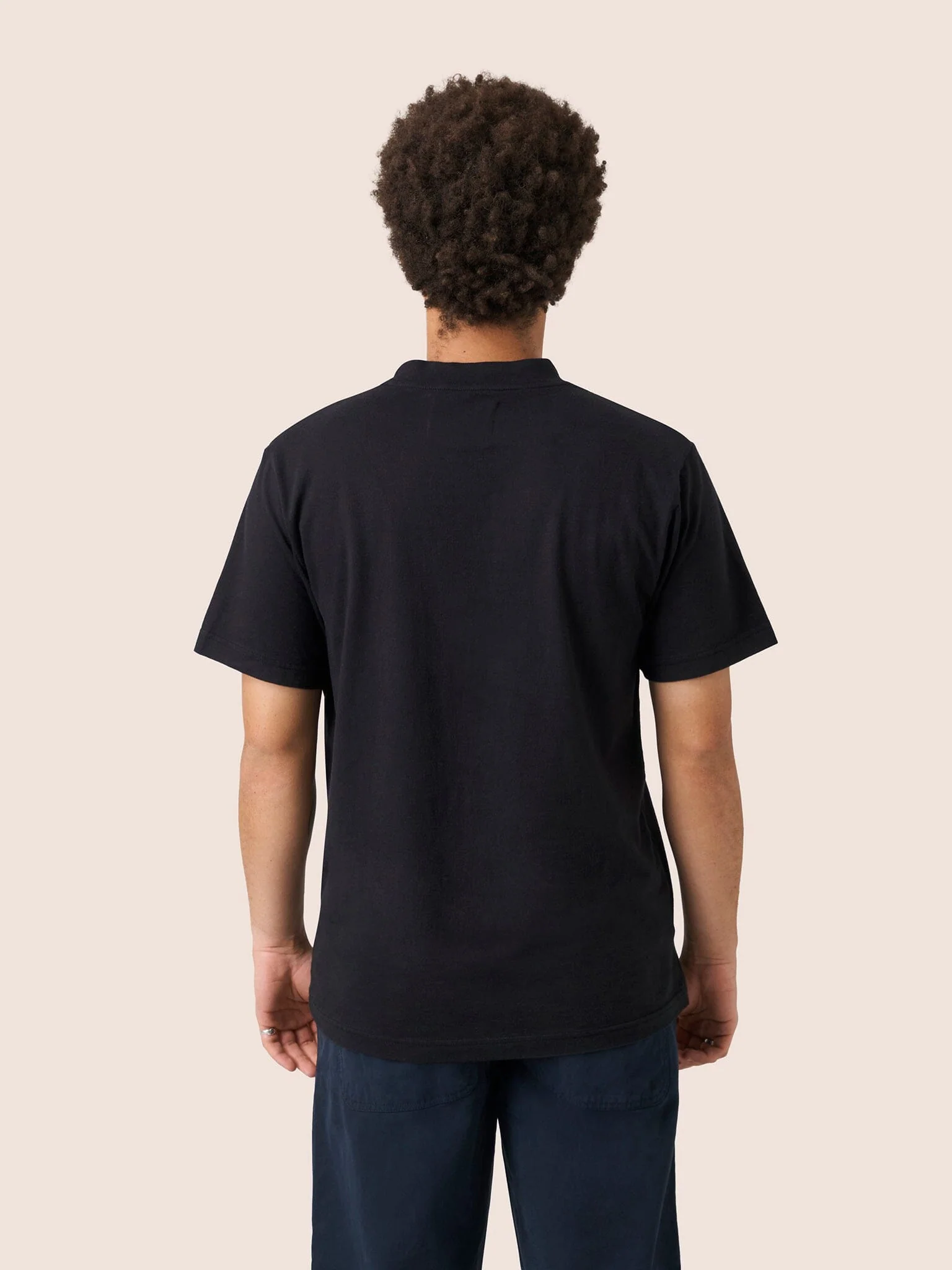 Conwy Cotton Patchwork T-shirt in Black - Image 3