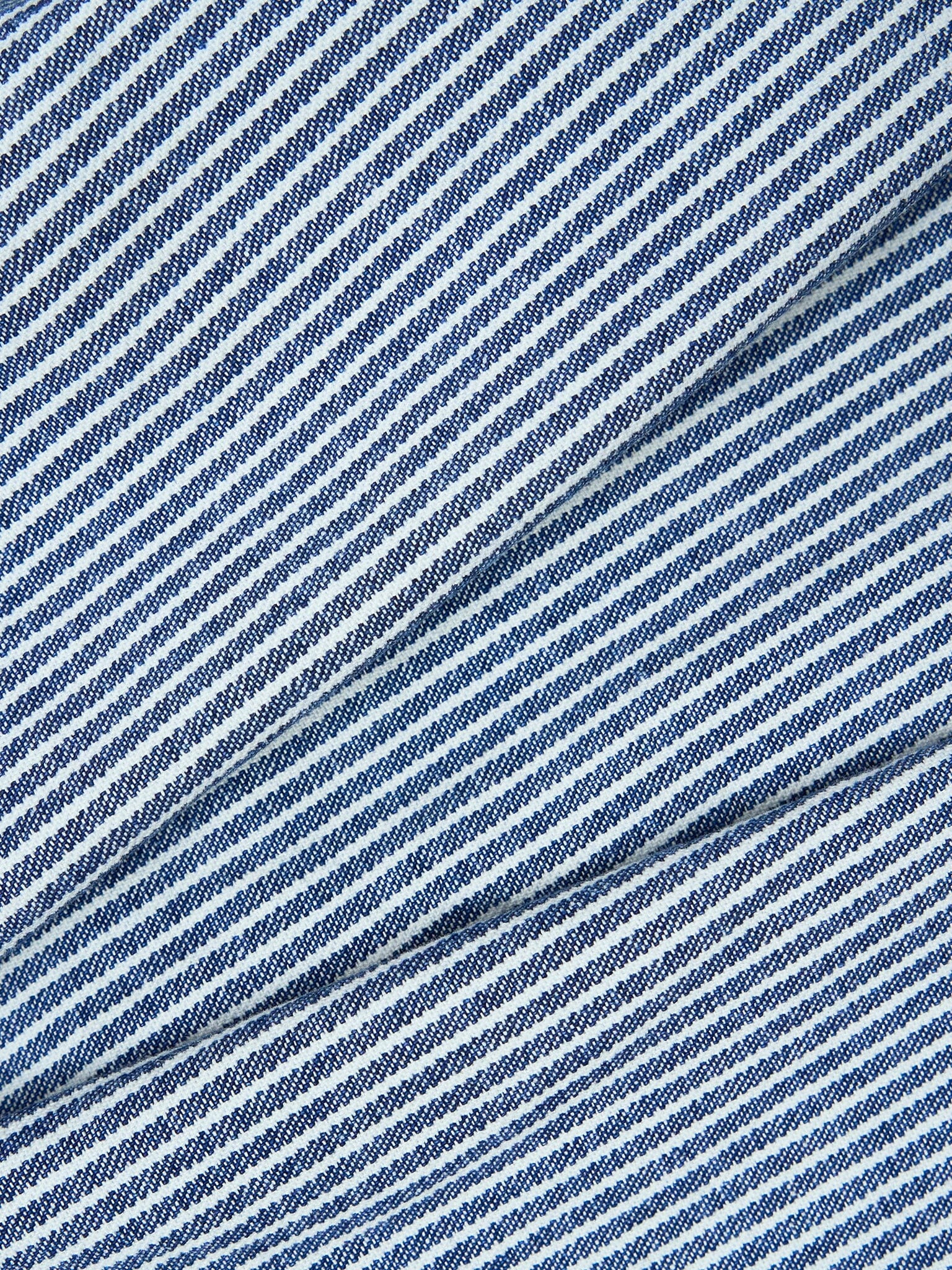 Provence Cotton Collarless Jacket in Blue Stripe - Image 7