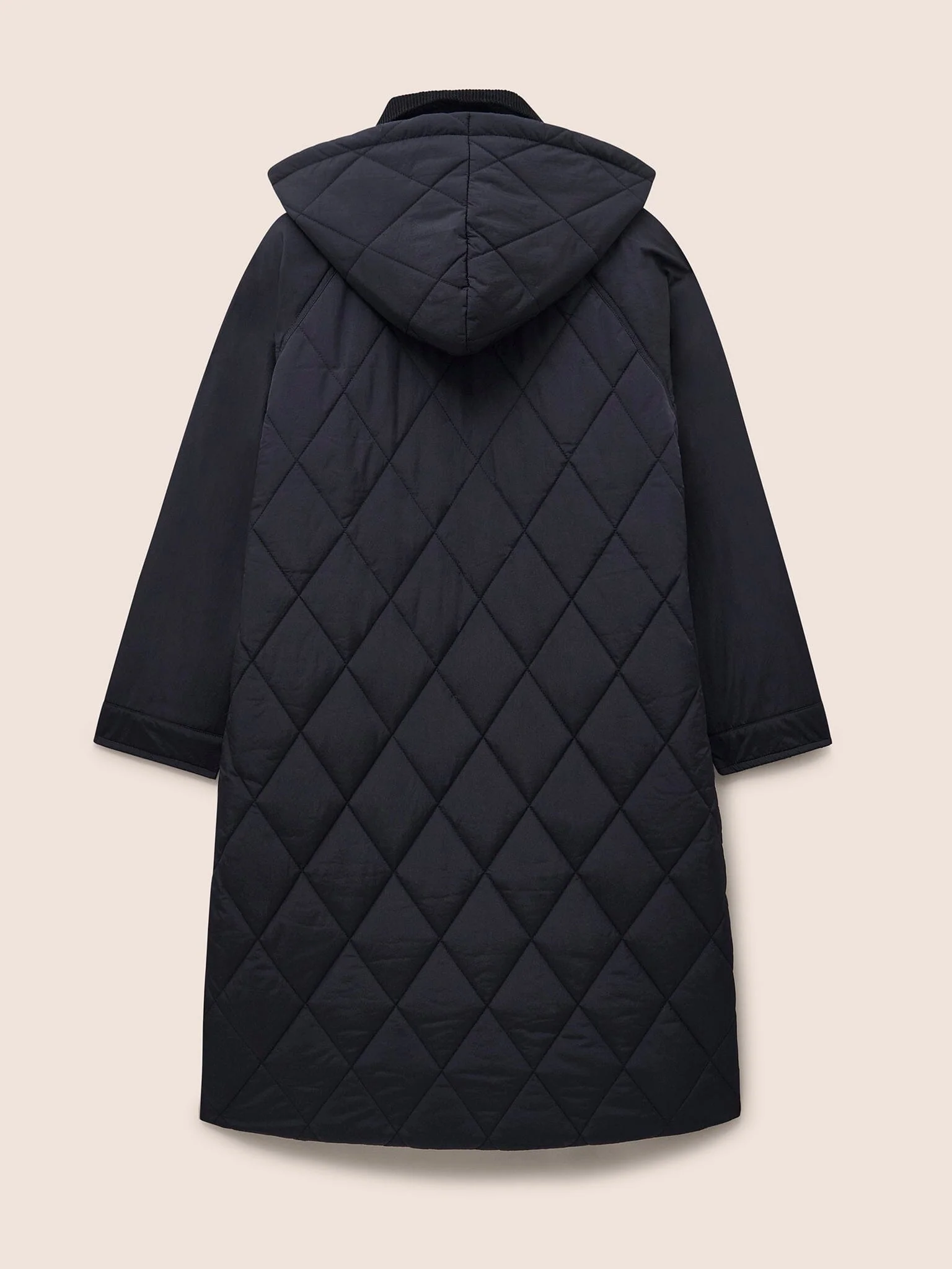 Quebec Quilted 3 in 1 Modular Longline Coat in Navy - Image 4