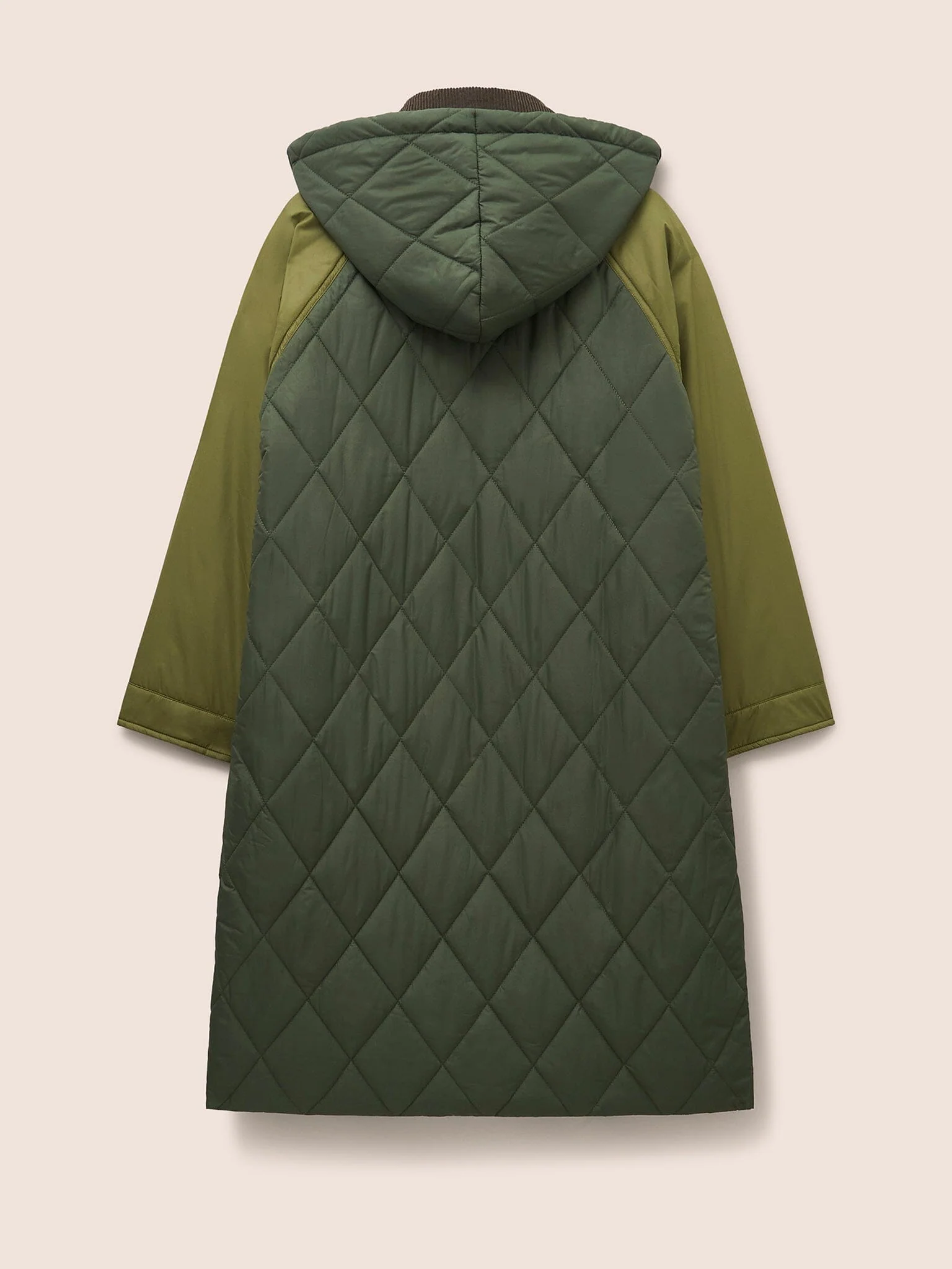 Quebec Quilted 3 in 1 Modular Longline Coat in Khaki - Image 4