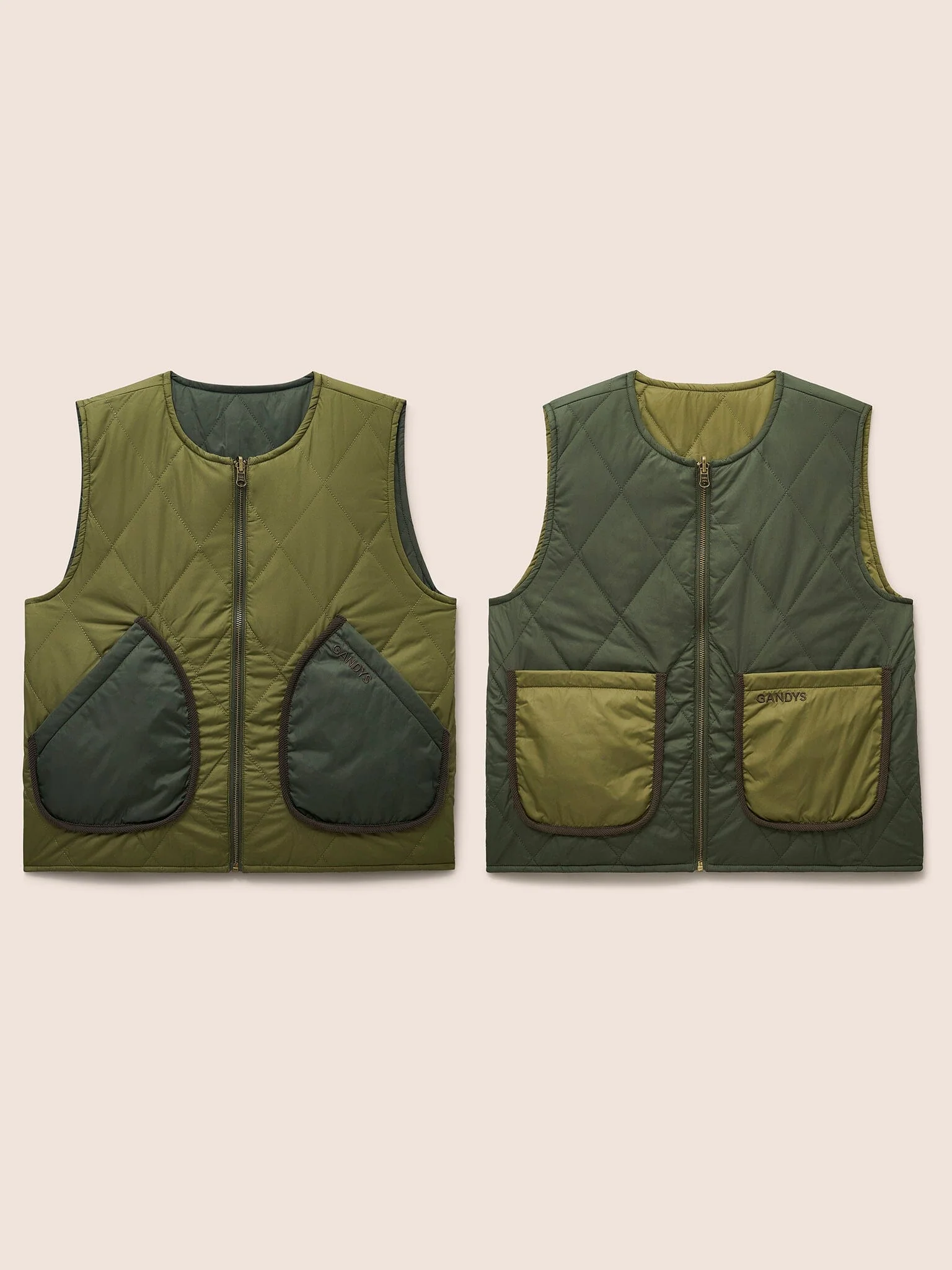 Quebec Quilted 3 in 1 Modular Longline Coat in Khaki - Image 6